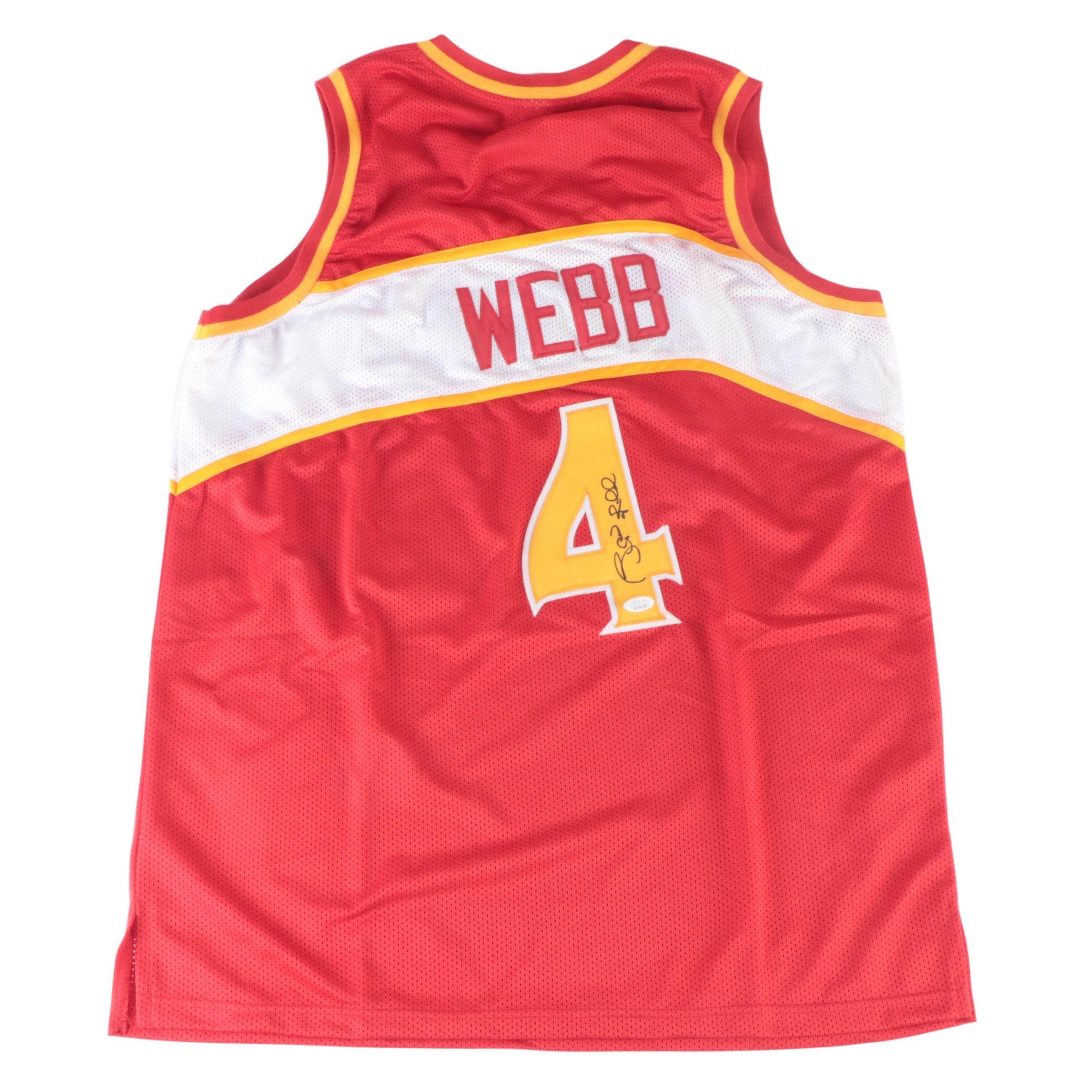 Atlanta Hawks Spud Webb Signed Basketball Jersey