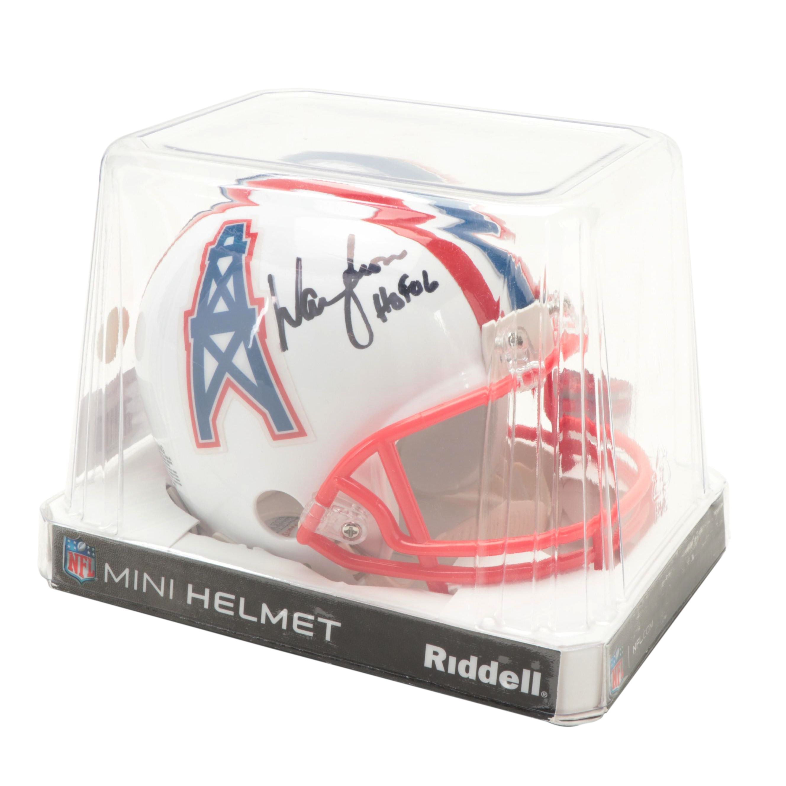 Houston Oilers Warren Moon Signed Riddell Mini Football Helmet