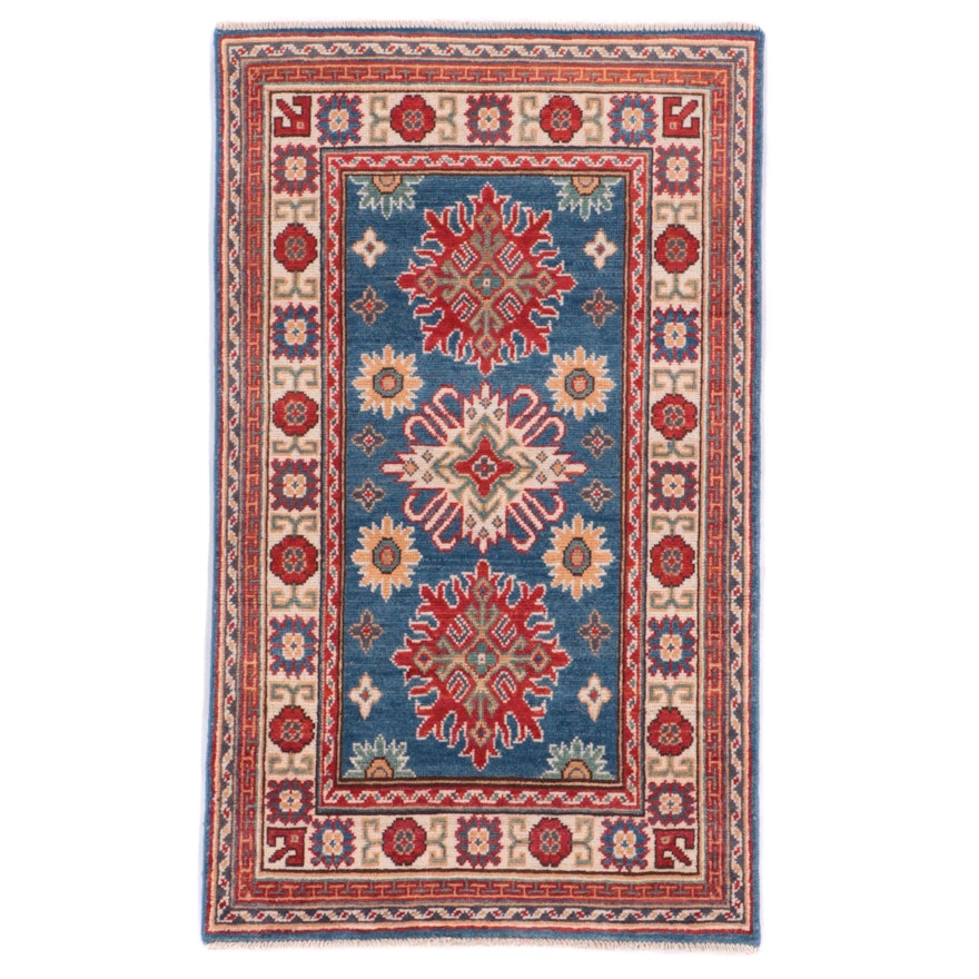 2'6 x 4'2 Hand-Knotted Afghan Kazak Style Accent Rug