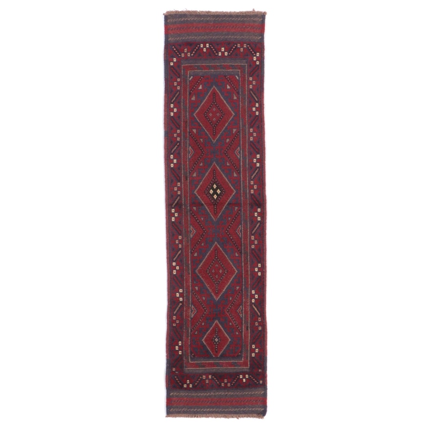 2' x 9' Hand-Knotted Afghan Baluch Carpet Runner