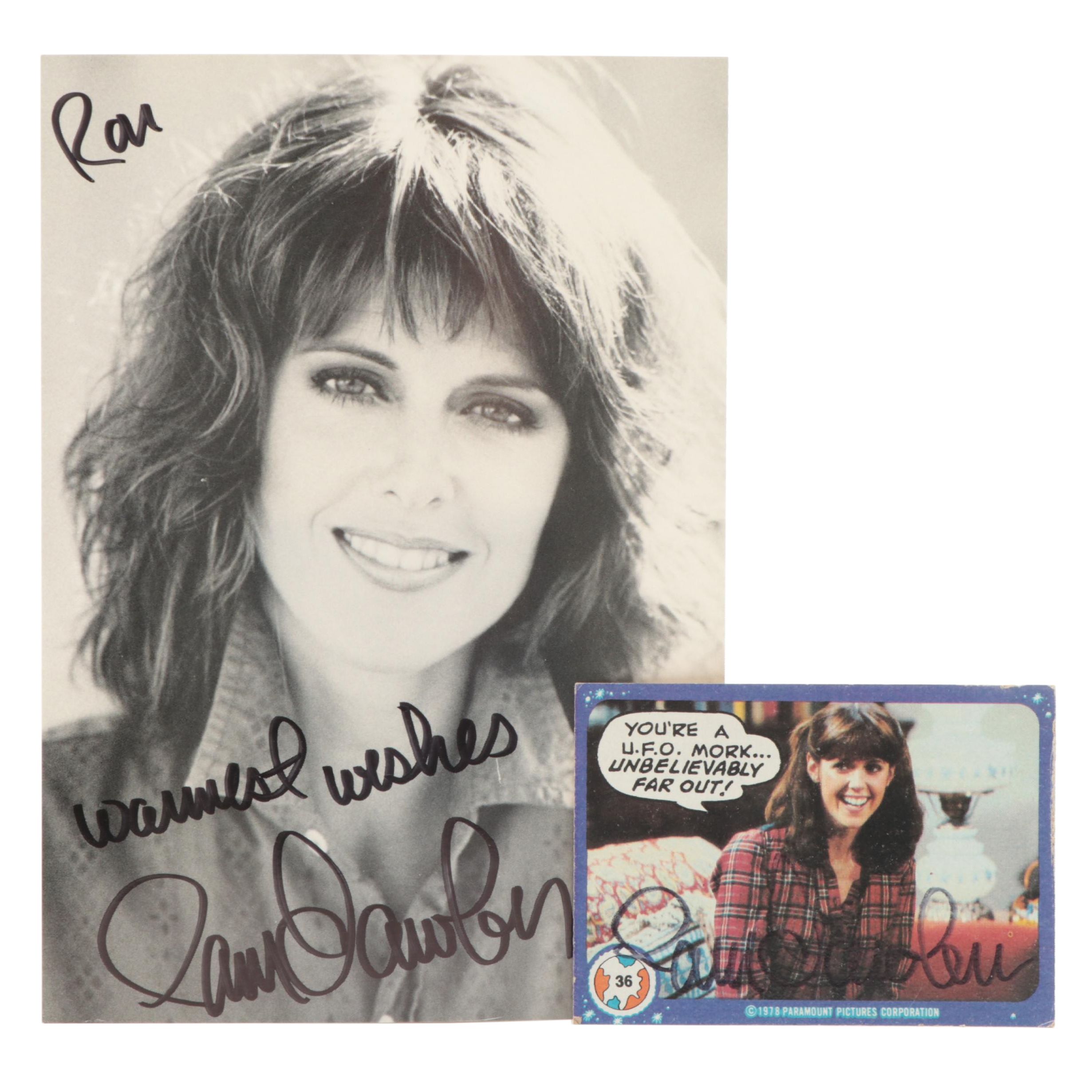 Pam Dawber Signed "Mork and Mindy" Trading Card with Signed Giclée Print