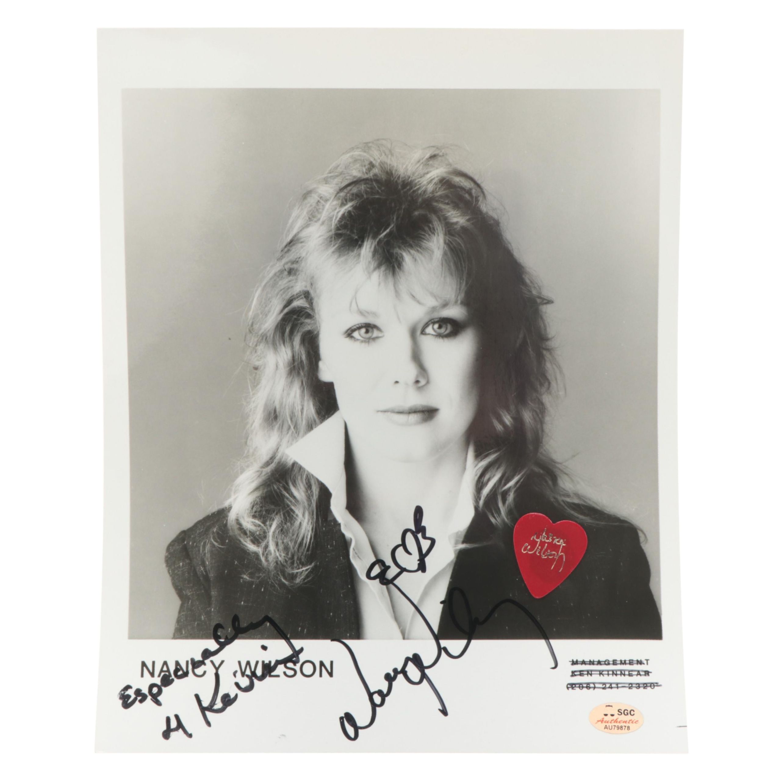 Nancy Wilson of Heart Signed and Personalized Giclée Print With Guitar Pick