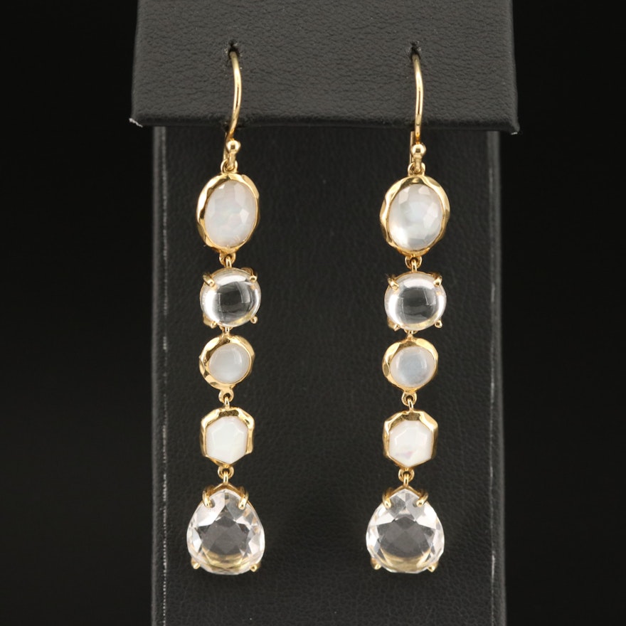 Ippolita "Rock Candy" 18K Quartz, Moonstone and Mother-of-Pearl Earrings