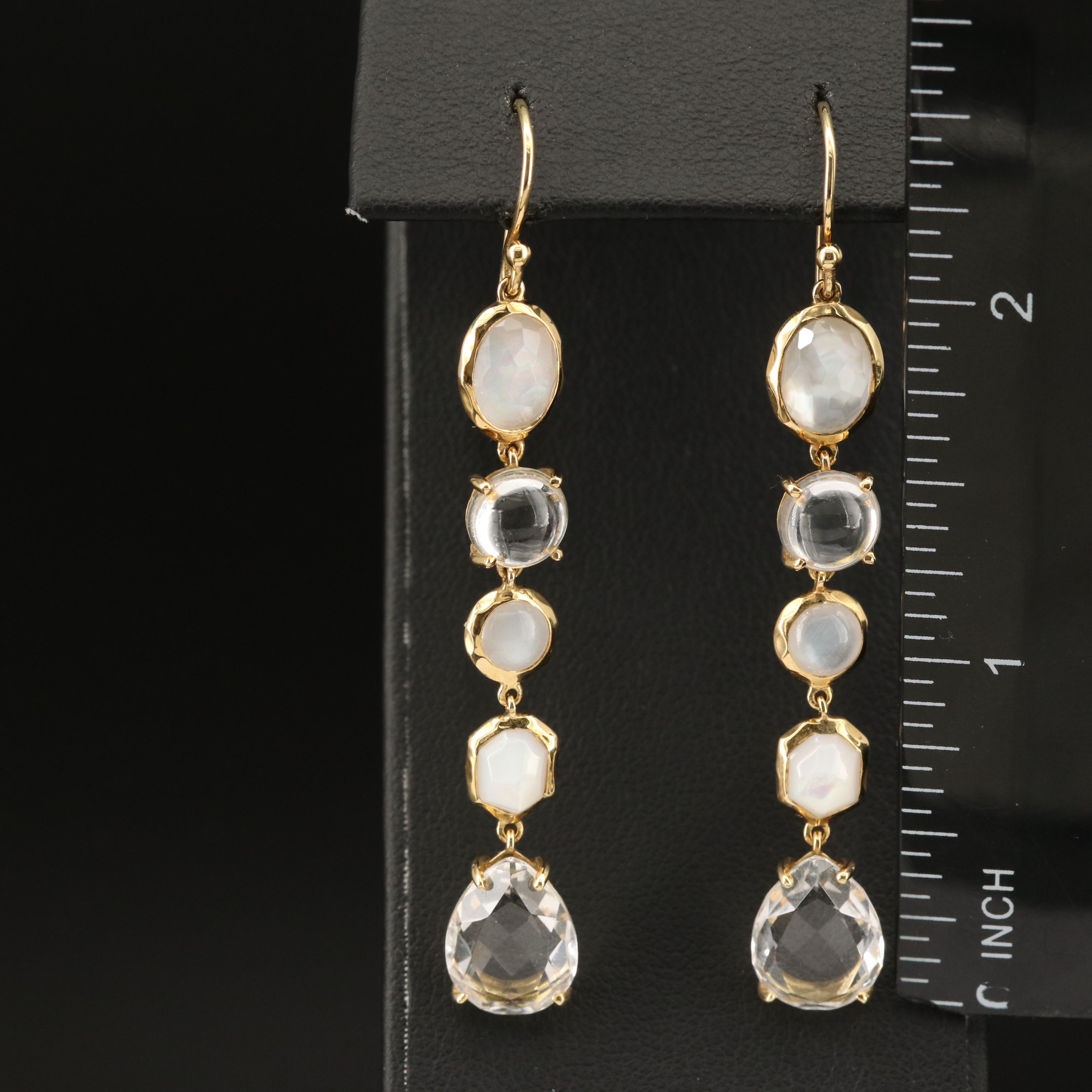Ippolita "Rock Candy" 18K Quartz, Moonstone and Mother-of-Pearl Earrings
