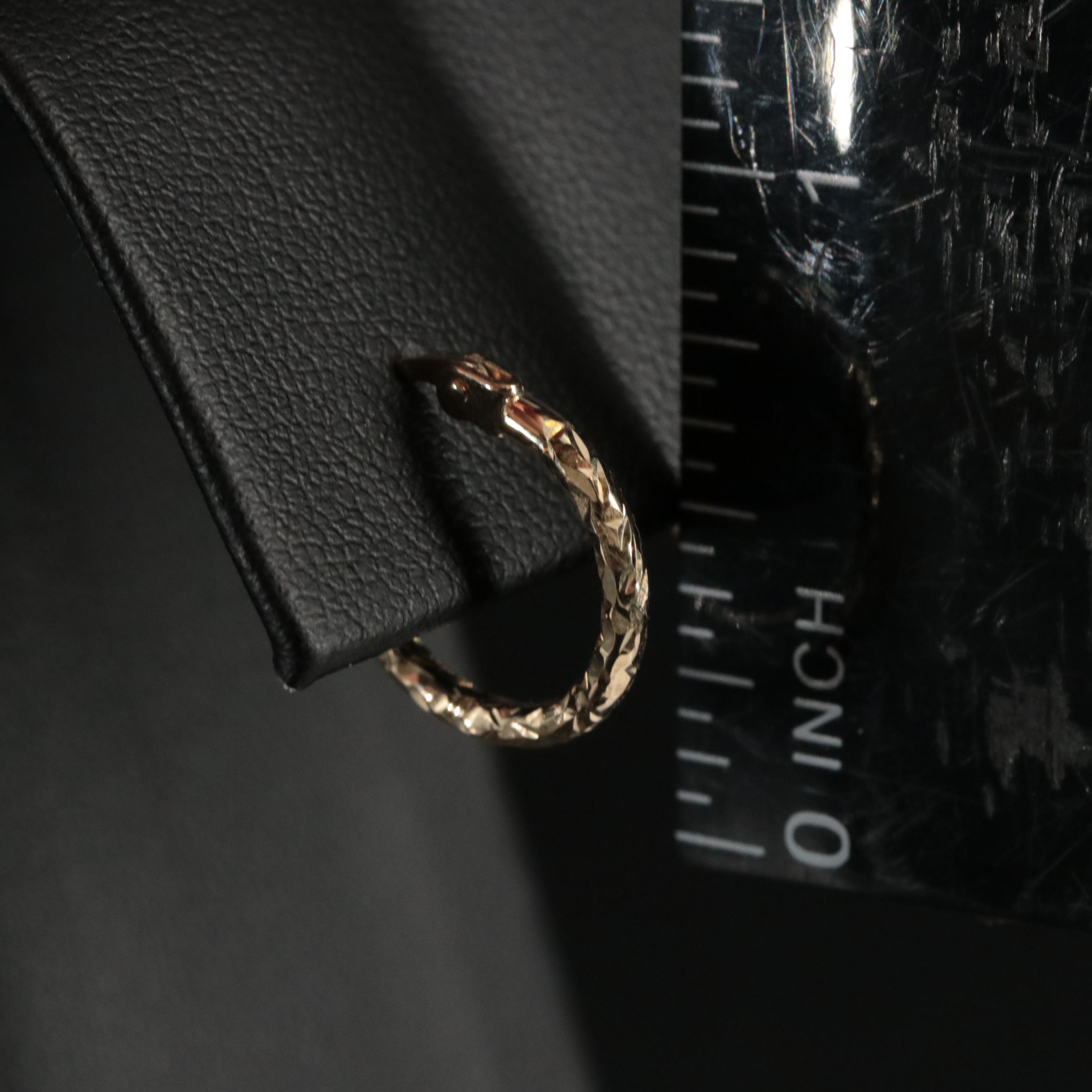 14K Reflective Huggie Earrings