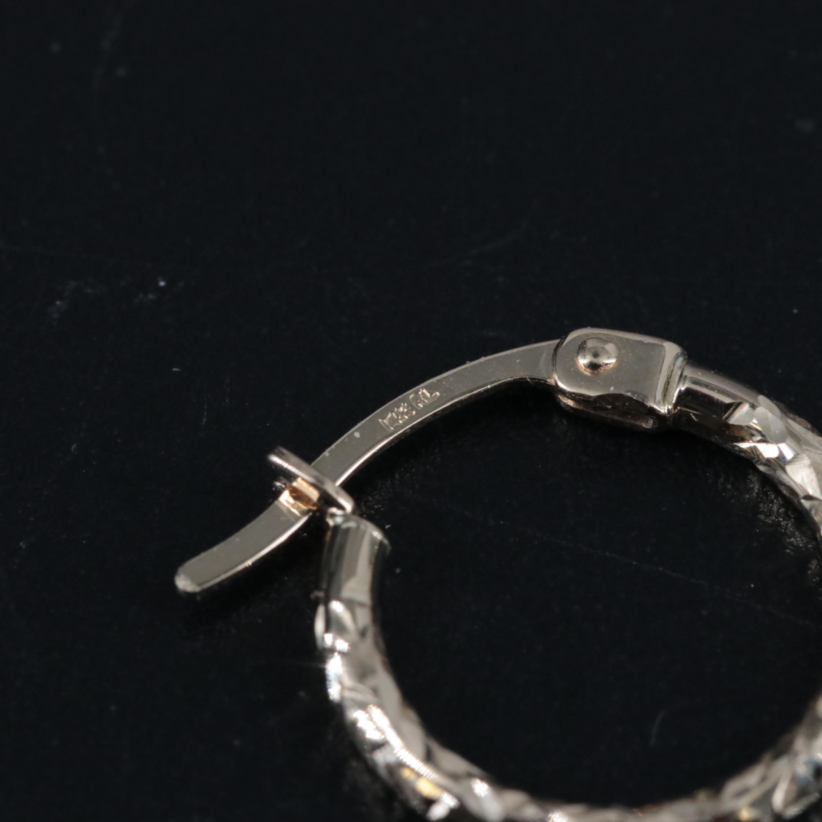 14K Reflective Huggie Earrings