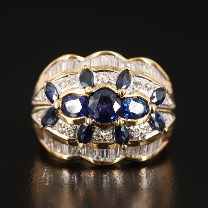 18K Sapphire and 1.00 CTW Diamond Ring