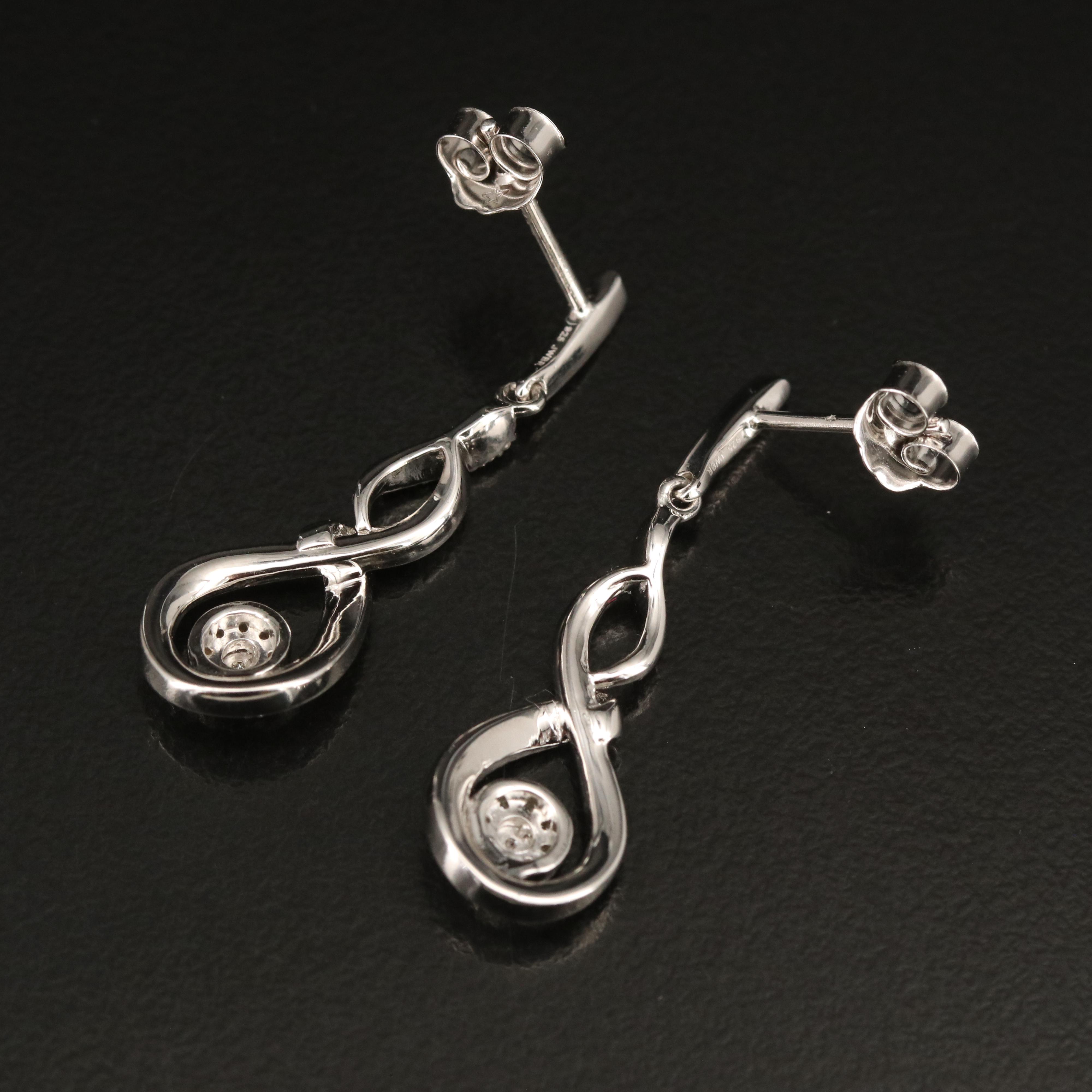 Sterling Diamond Earrings