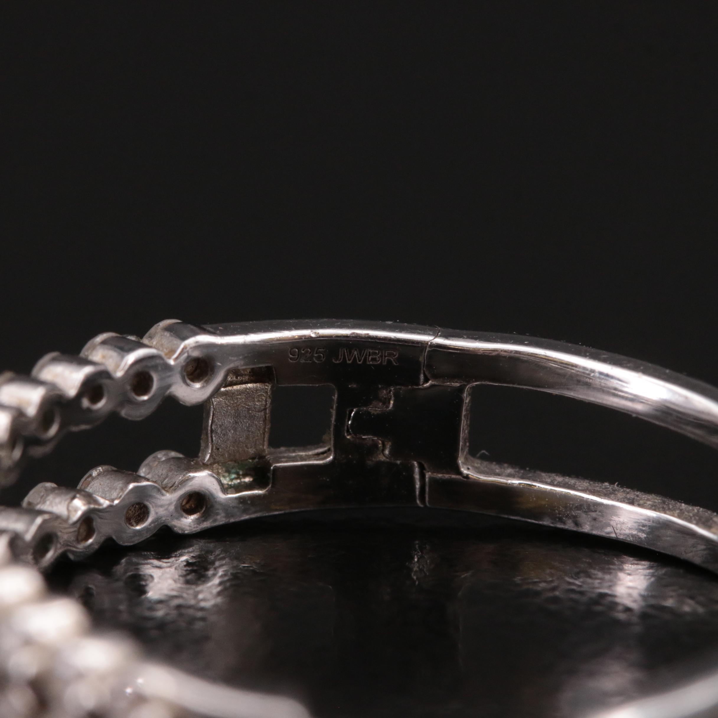 Sterling 1.02 CTW Diamond Hoop Earrings