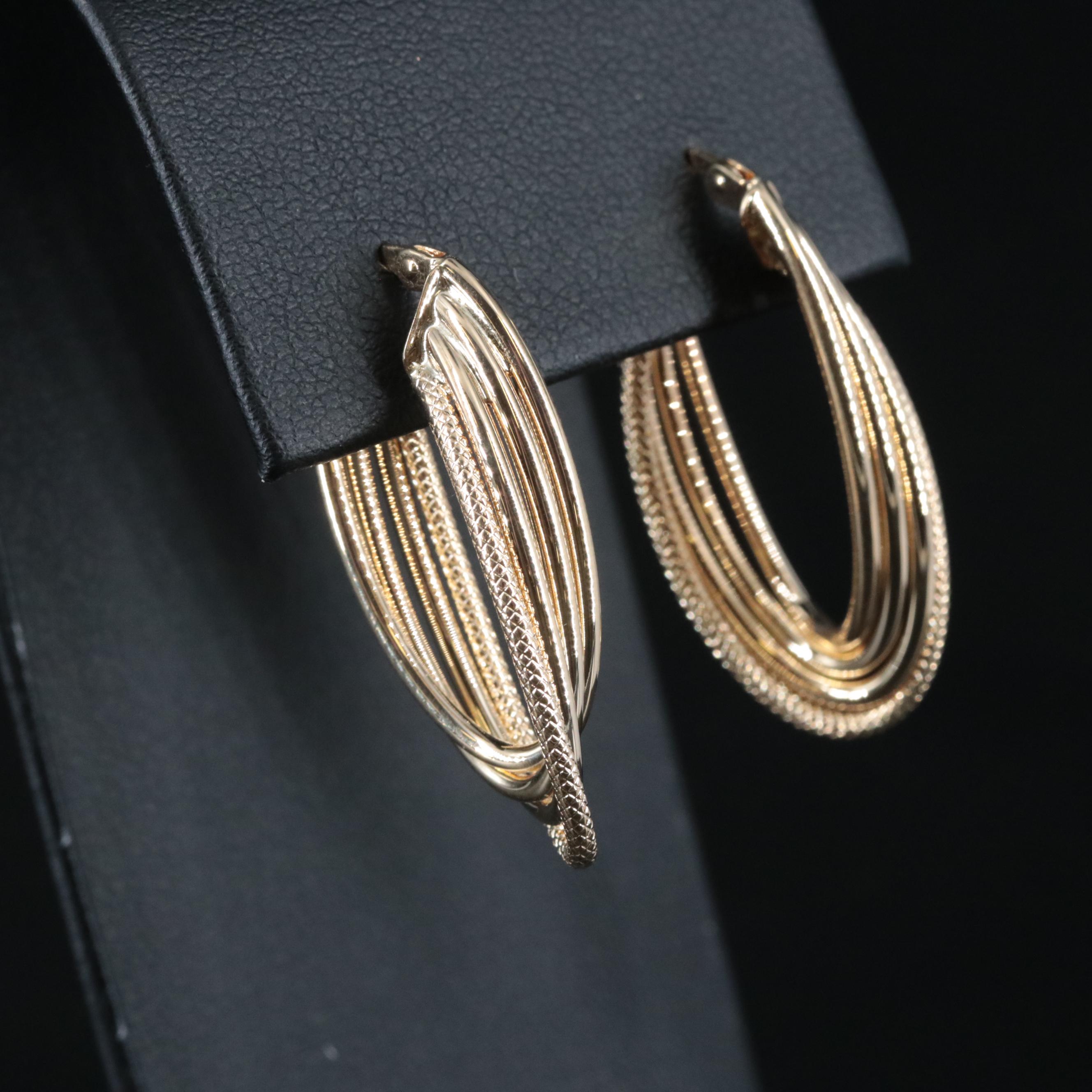 14K Oval Hoop Earrings
