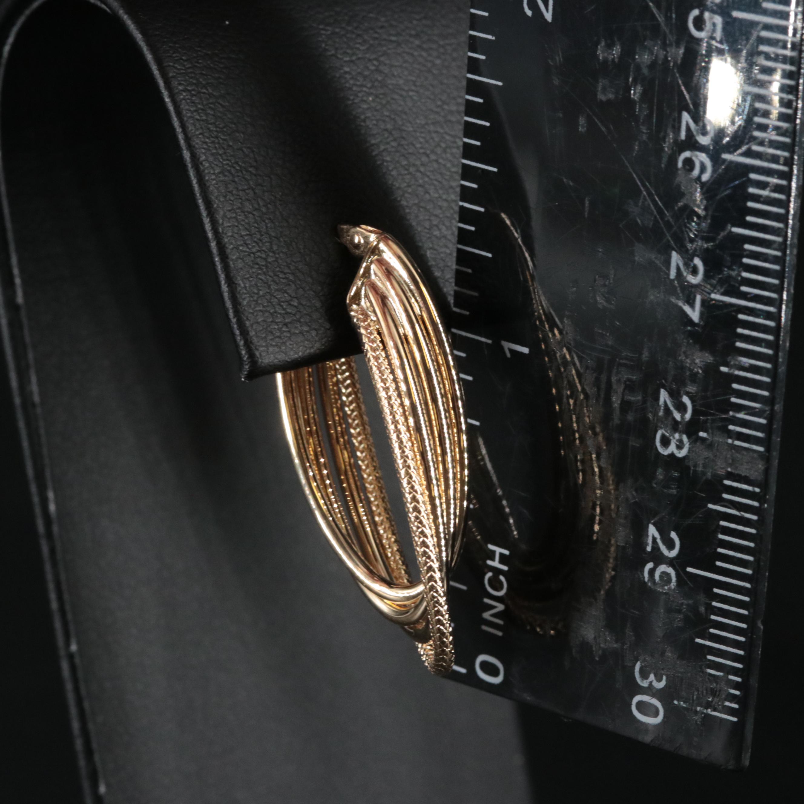 14K Oval Hoop Earrings