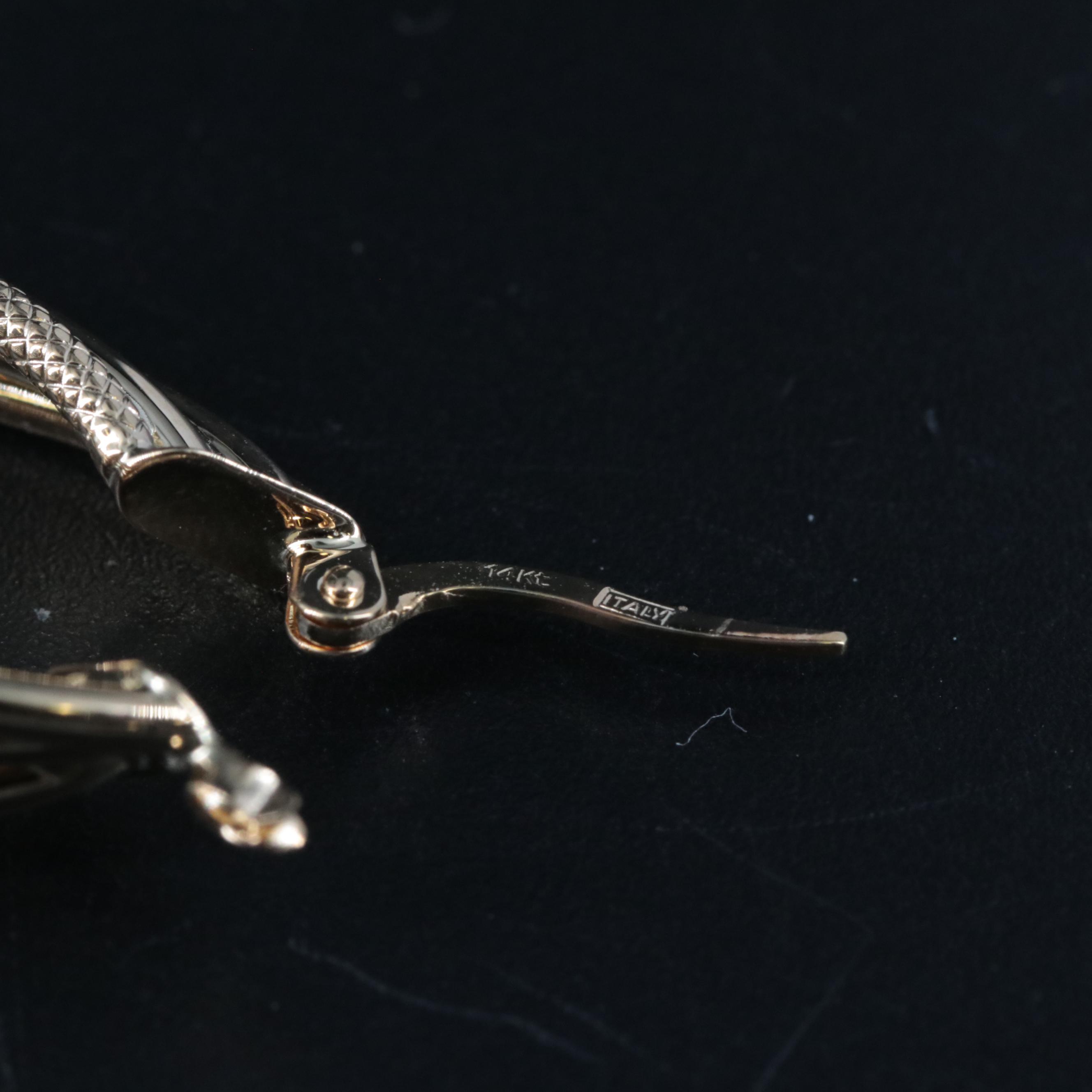 14K Oval Hoop Earrings