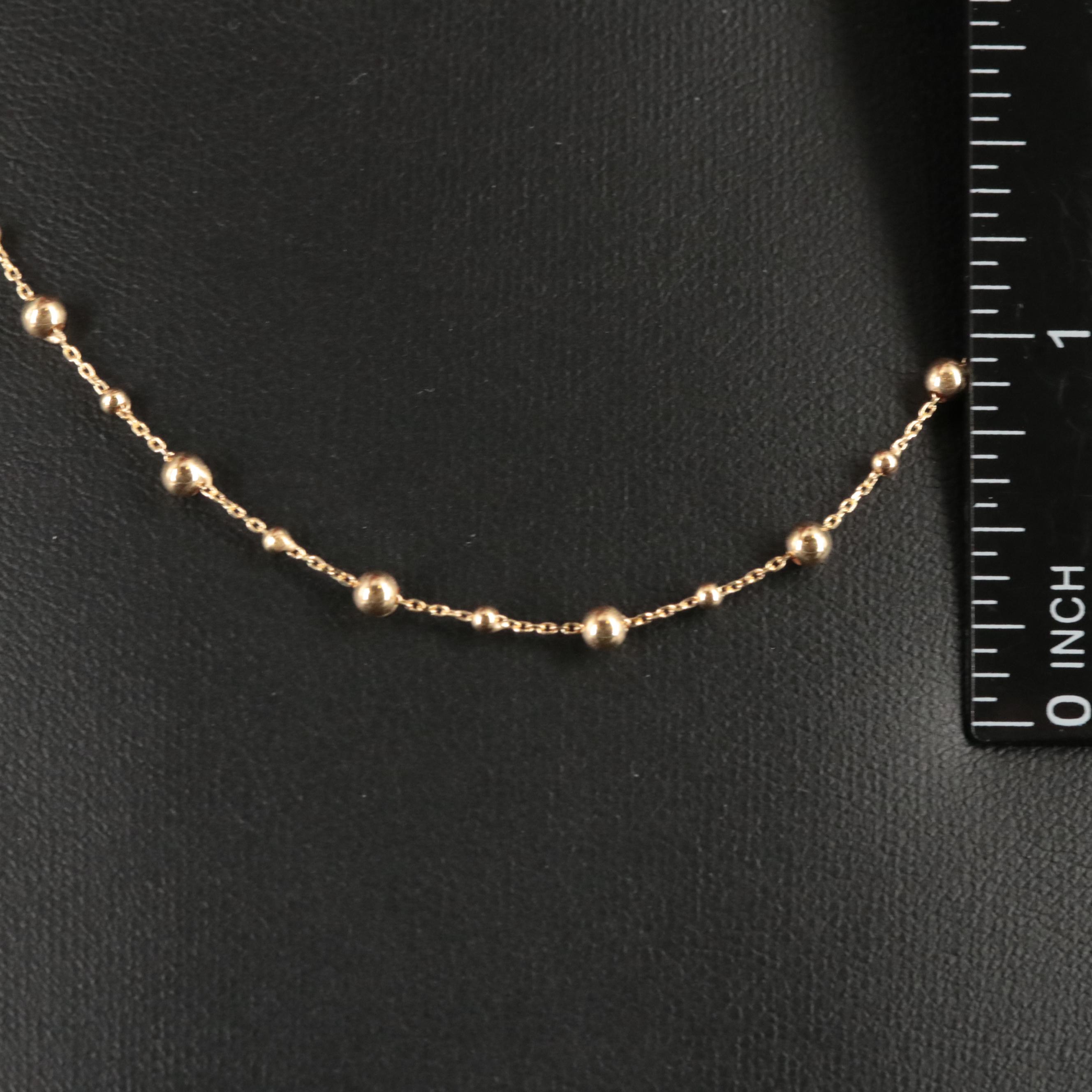 14K Beaded Cable Chain Necklace