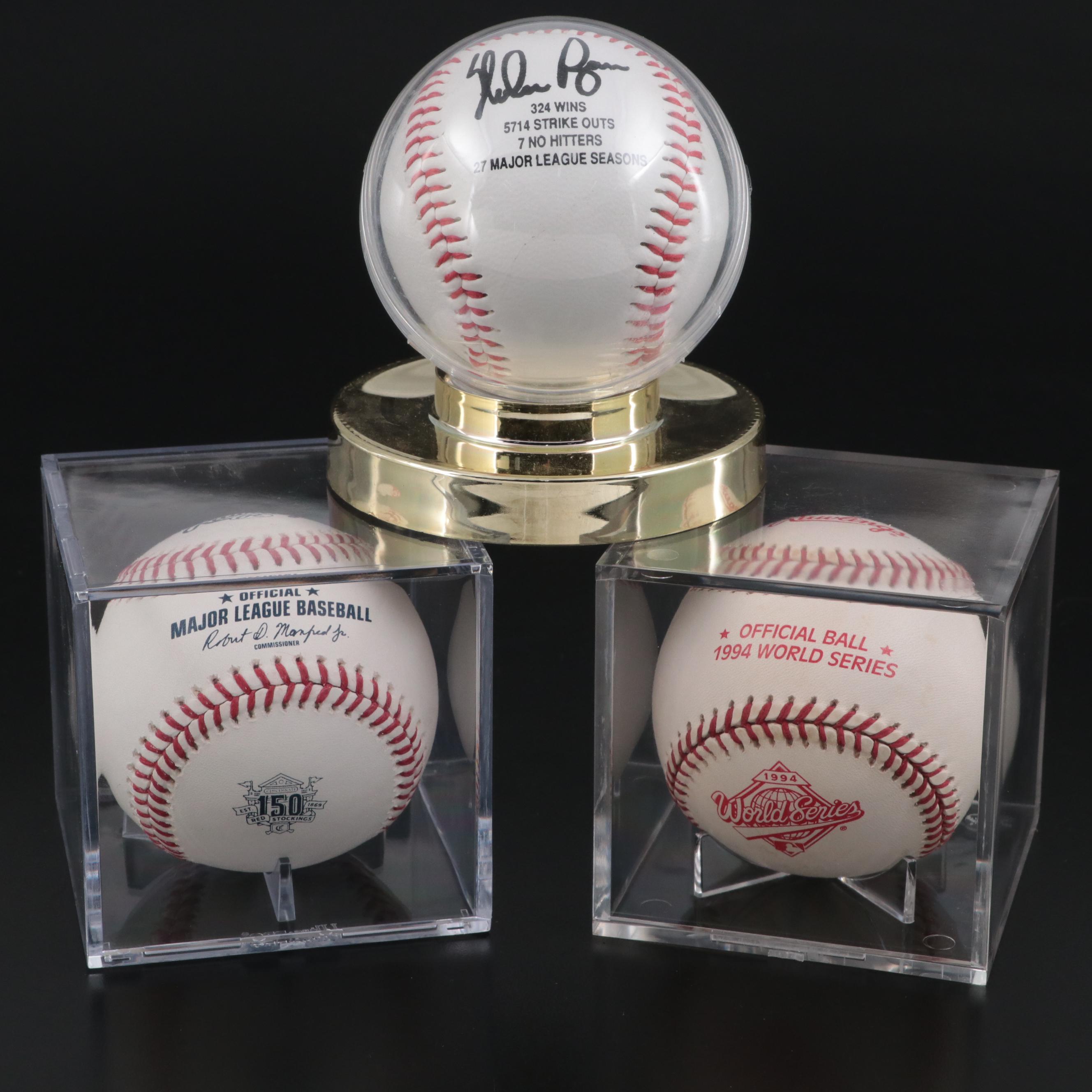 Rawlings Baseballs With 1994 World Series, Nolan Ryan Commemorative, More