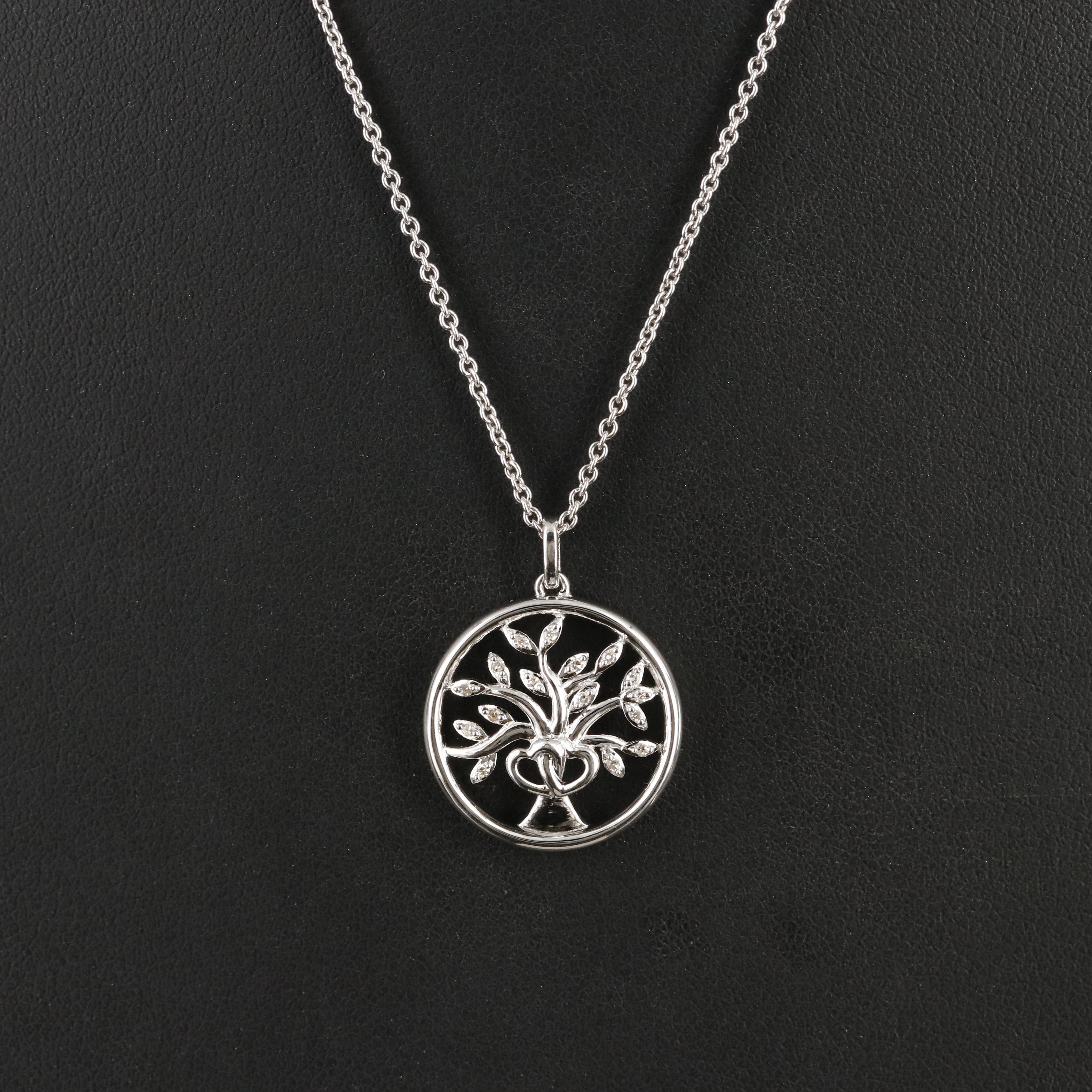Hallmark Sterling Diamond Tree of Life Pendant Necklace
