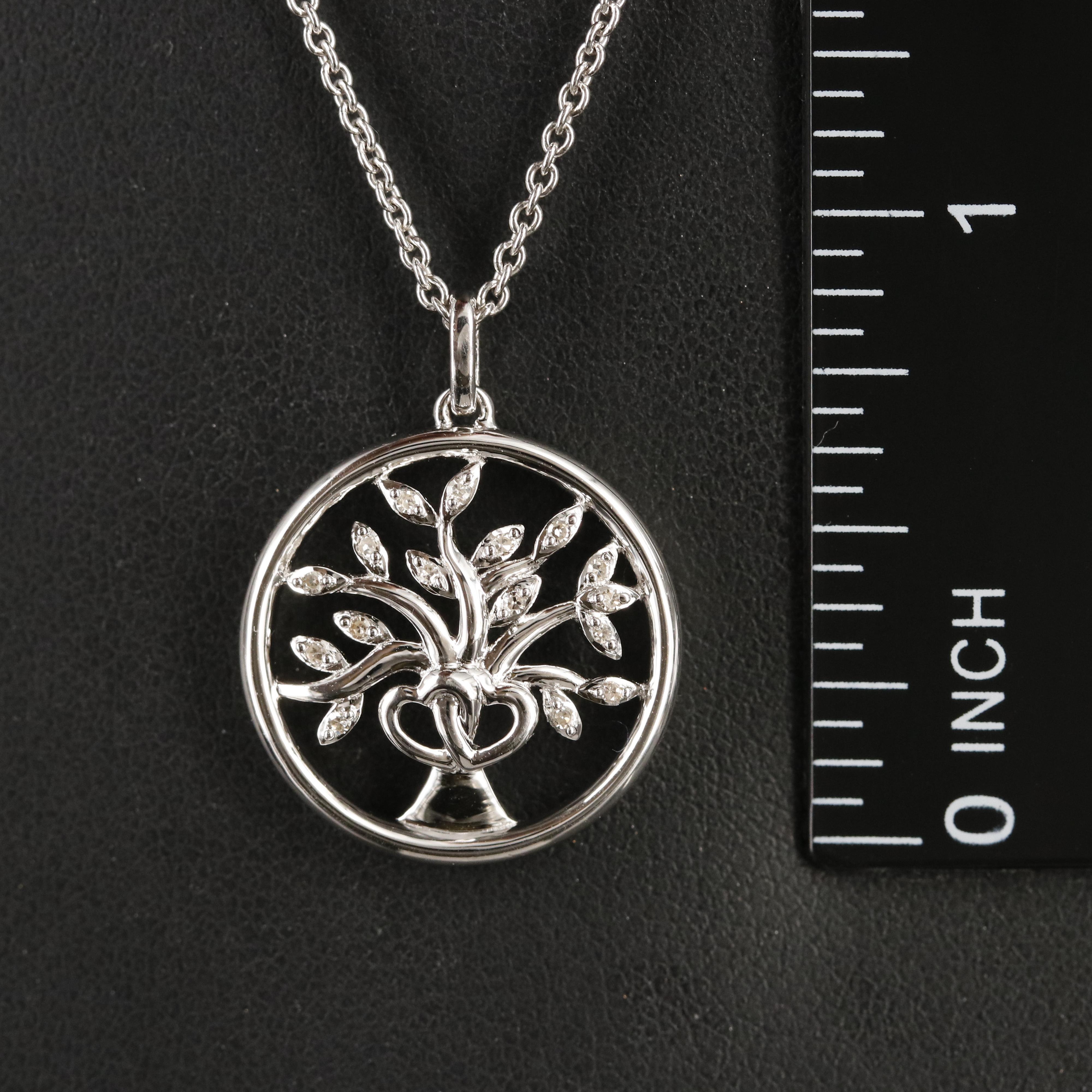 Hallmark Sterling Diamond Tree of Life Pendant Necklace