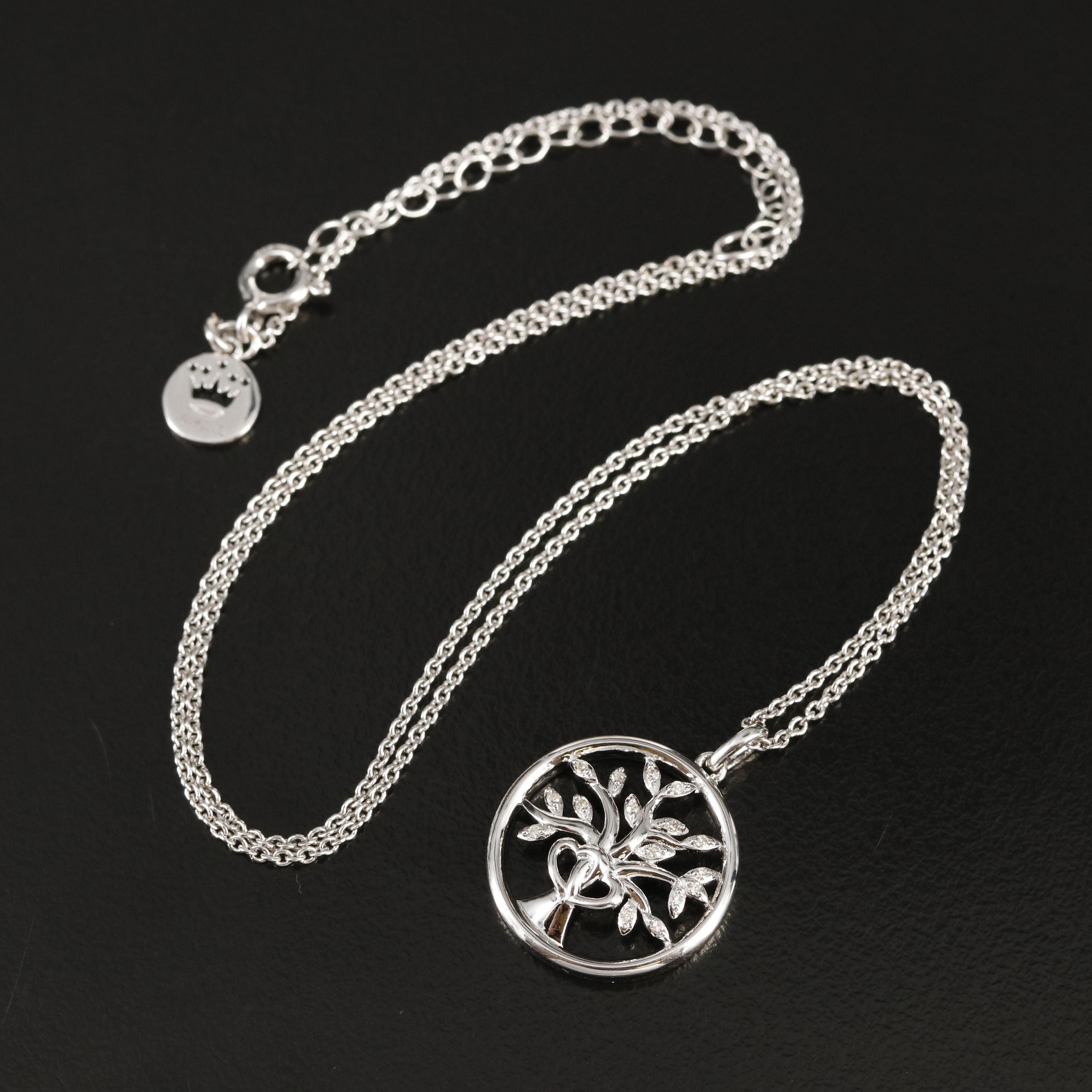 Hallmark Sterling Diamond Tree of Life Pendant Necklace