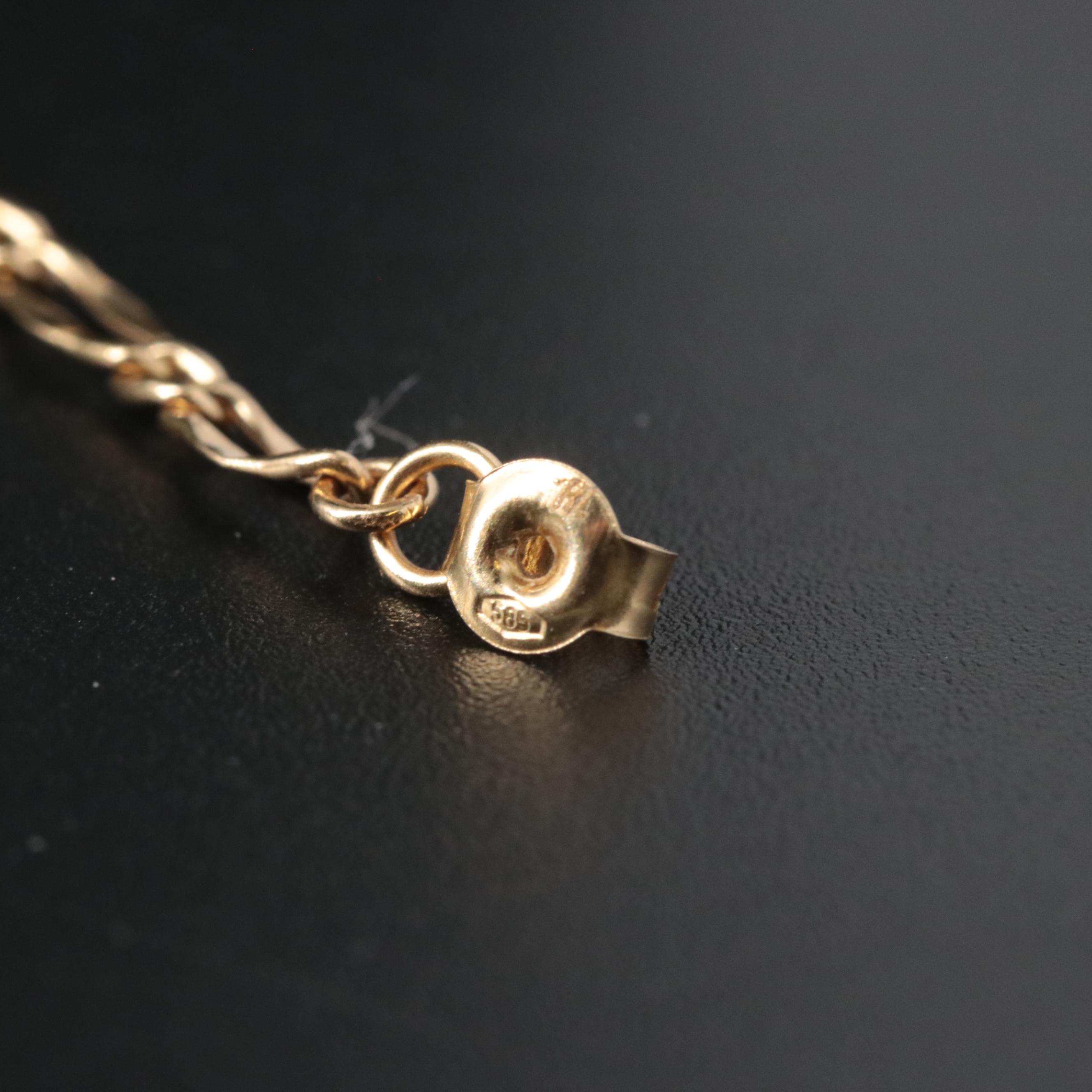 14K Dangle Front-Back Chain Earrings