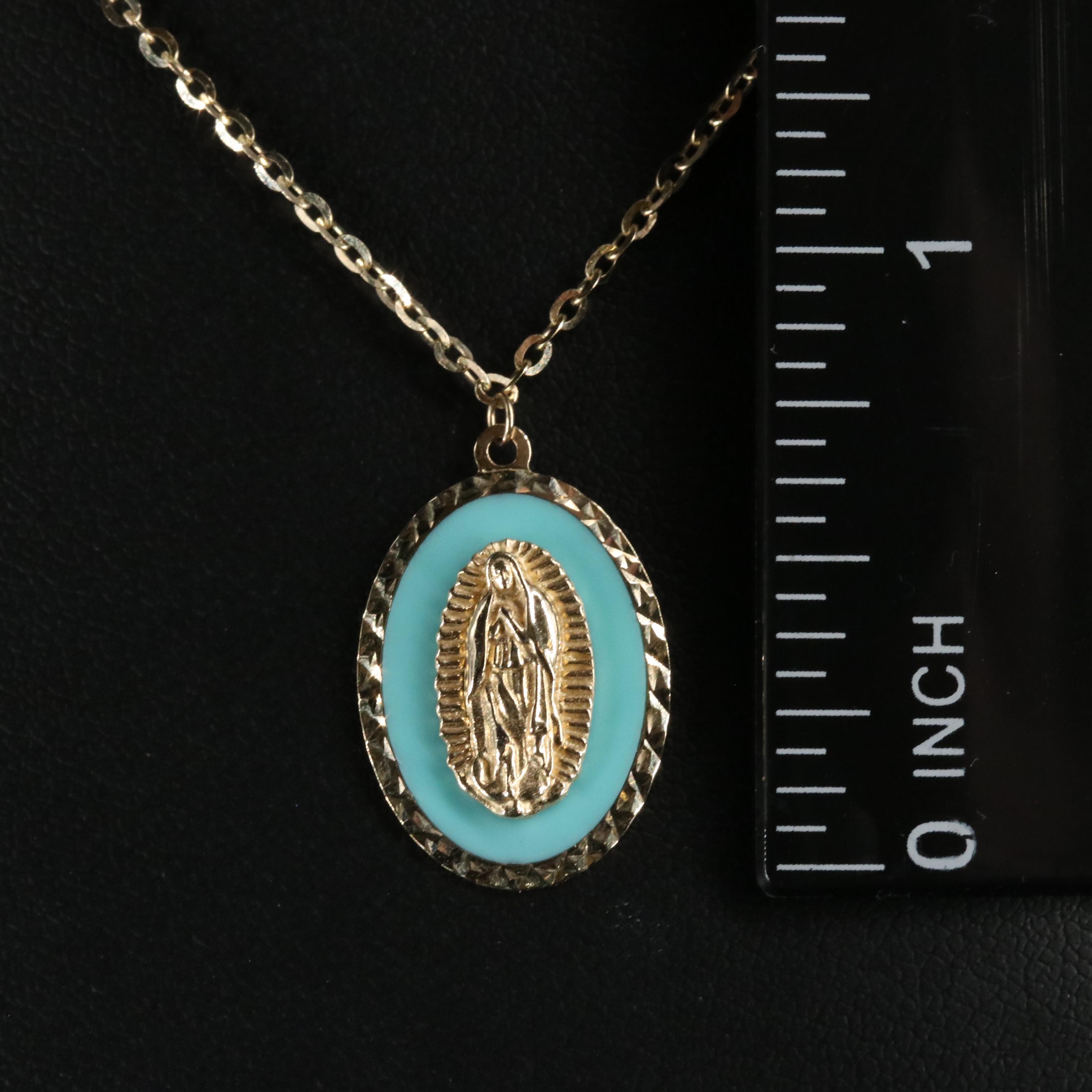 14K Oval Pendant Necklace