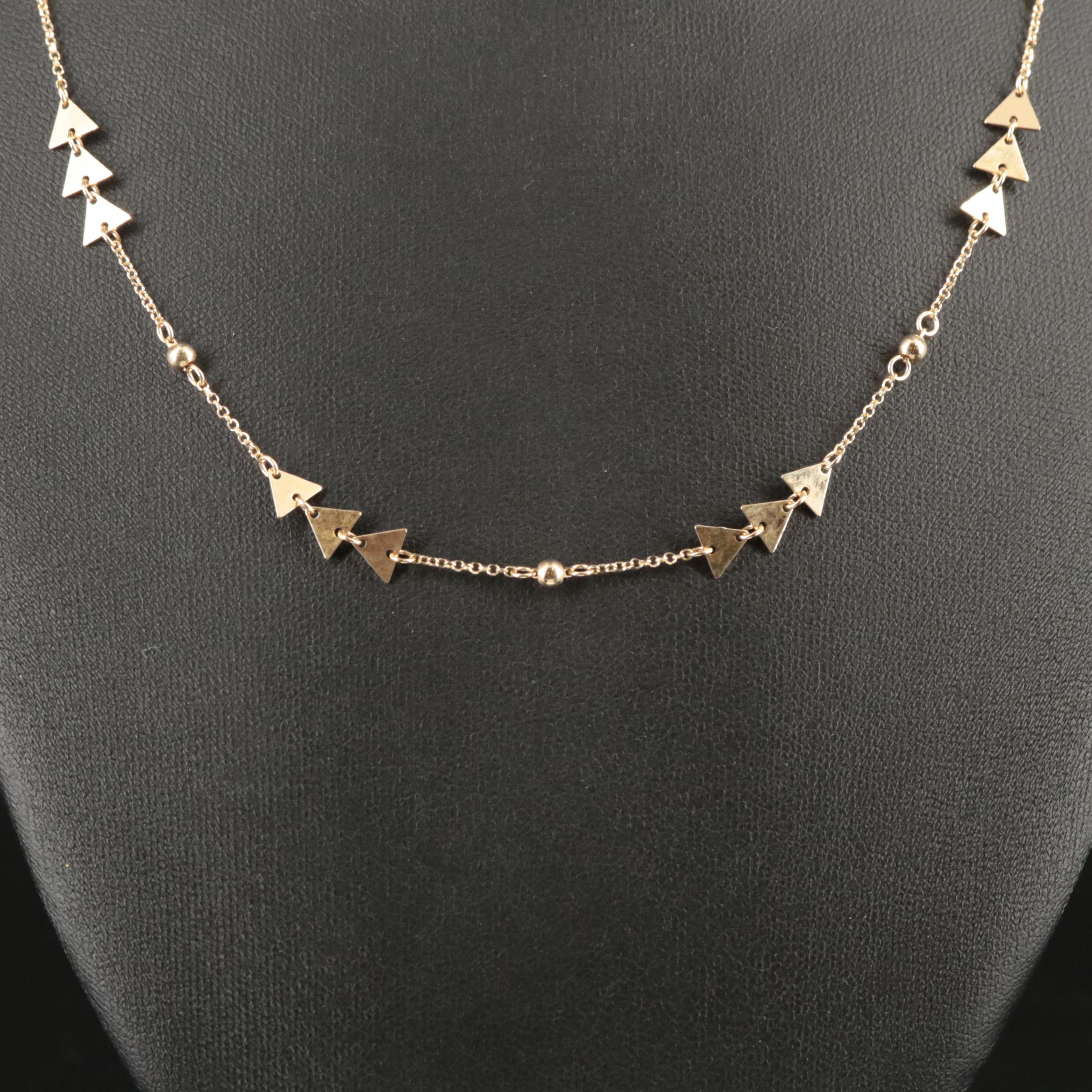 14K Triangle Sequin Chain Necklace