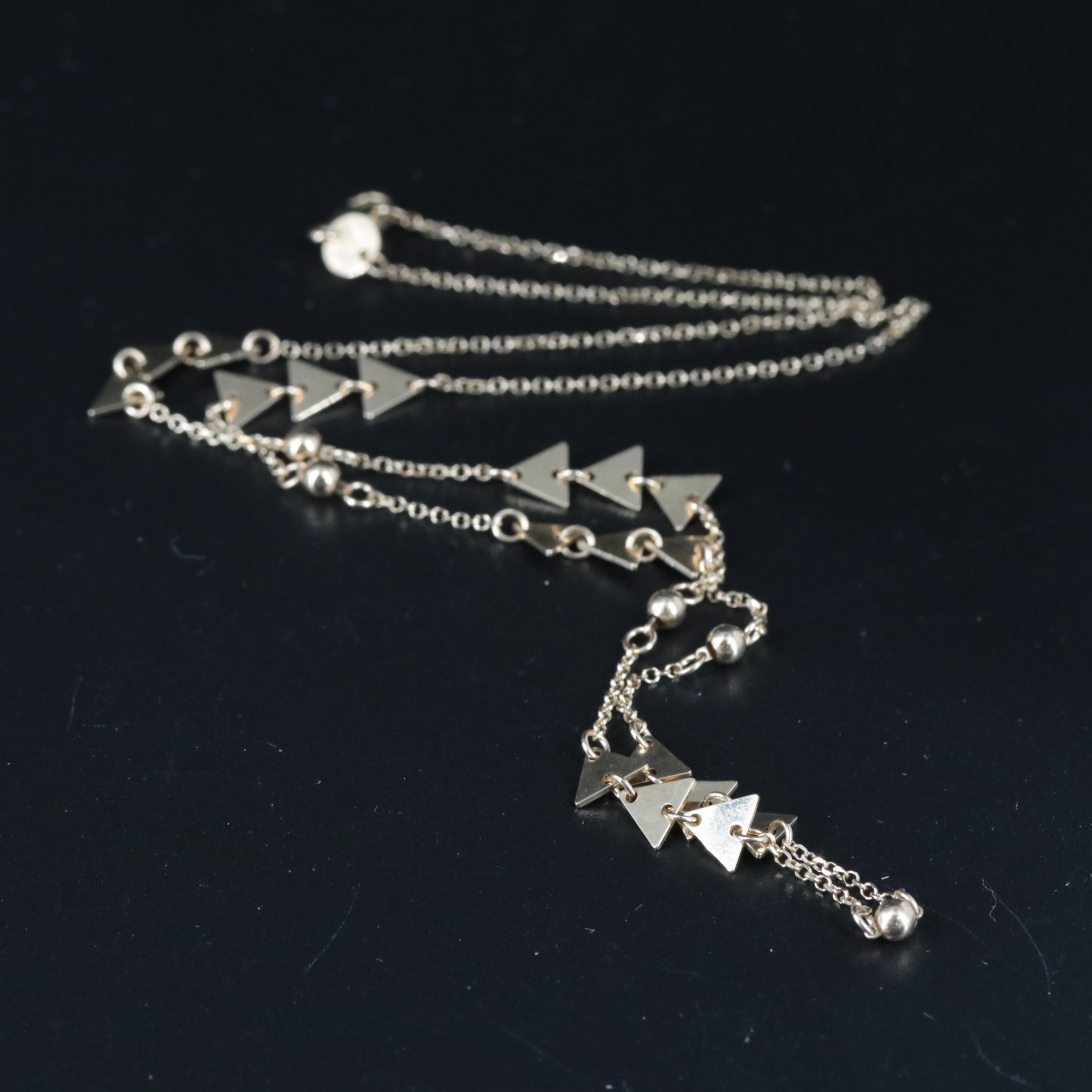 14K Triangle Sequin Chain Necklace