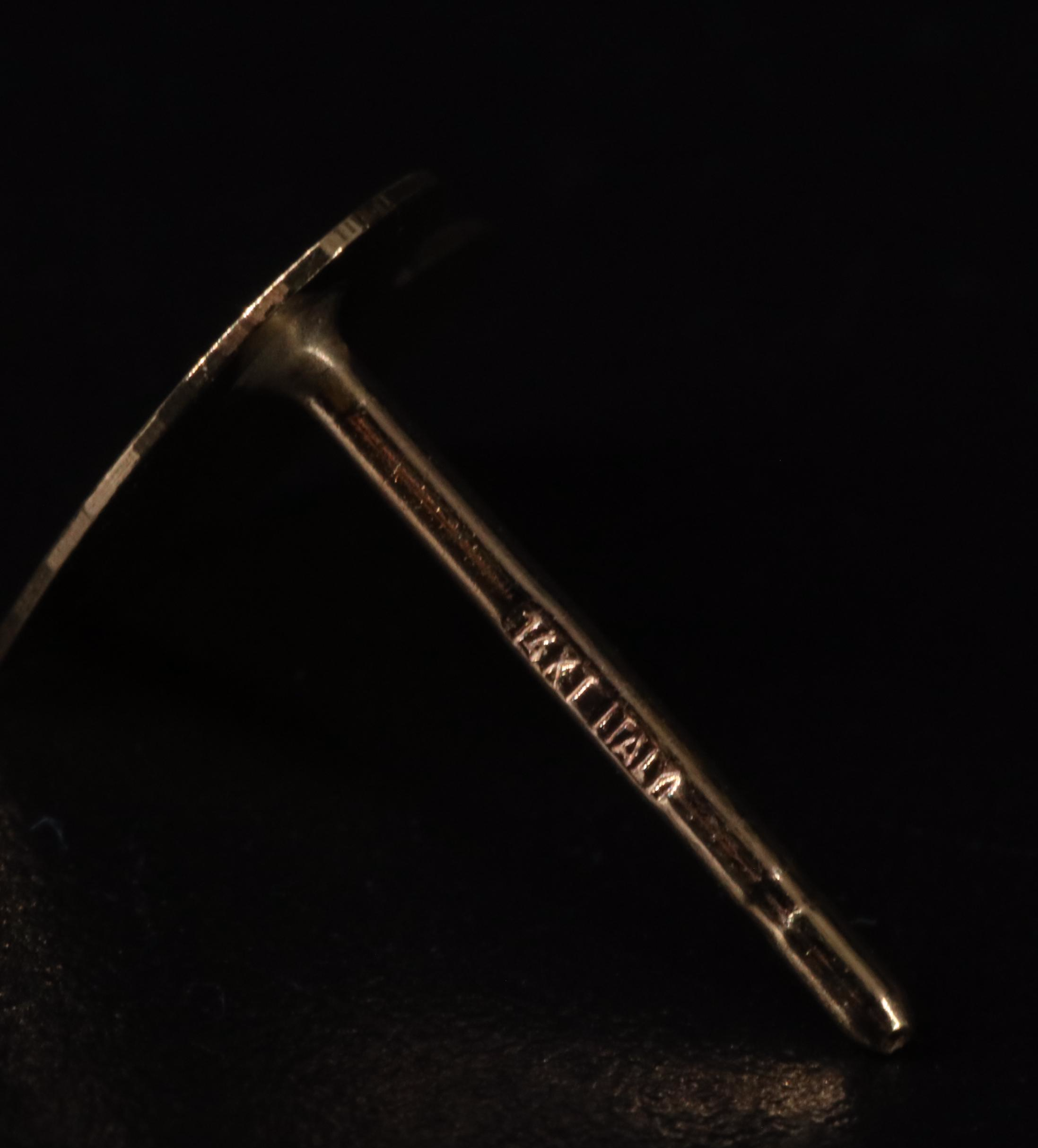 14K Heart Stud Earrings