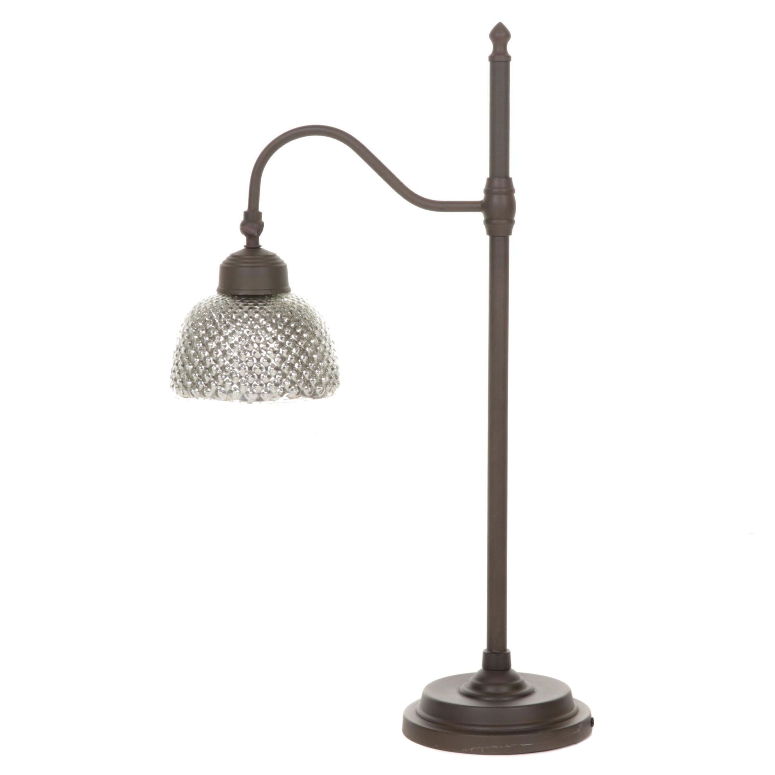 Pottery Barn "Chloe" Desk Lamp with Mercury Glass Hobnail Shade, Contemporary