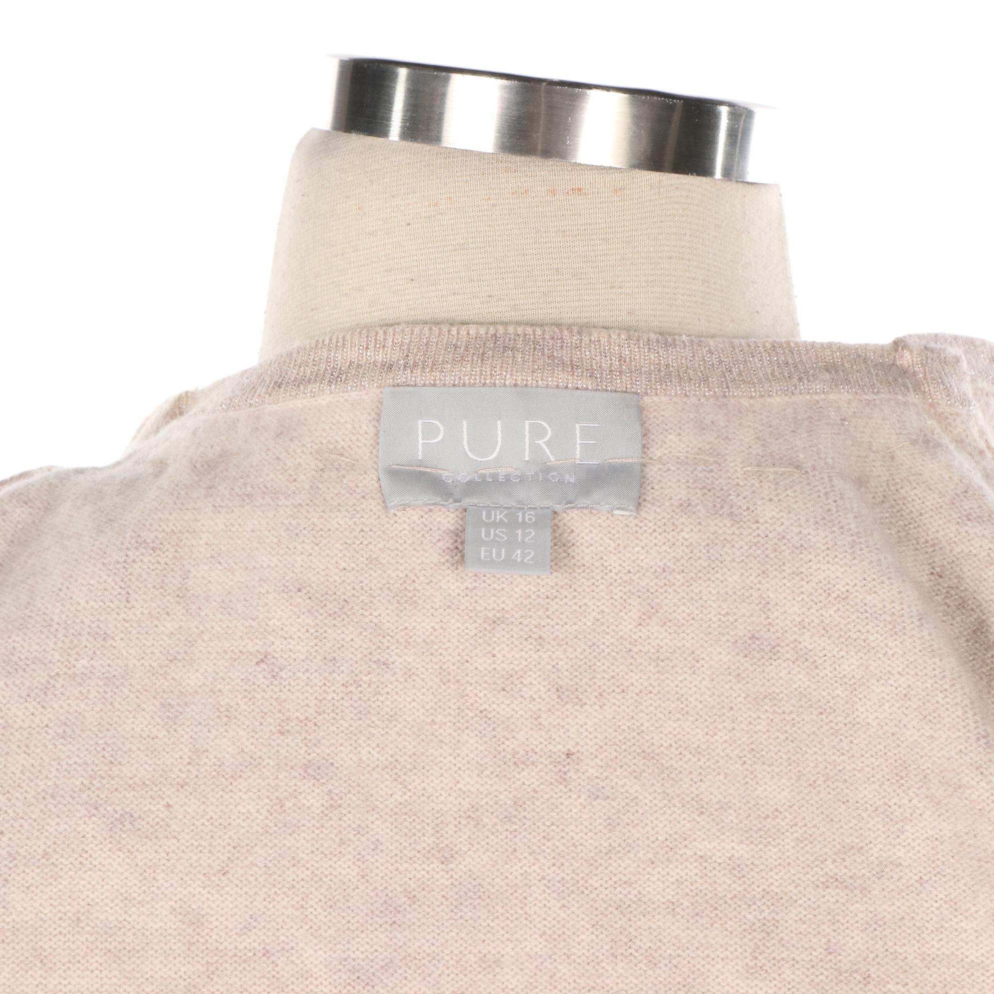 Pure Collection Embellished Cashmere Blend Cardigan with Metallic Flecks