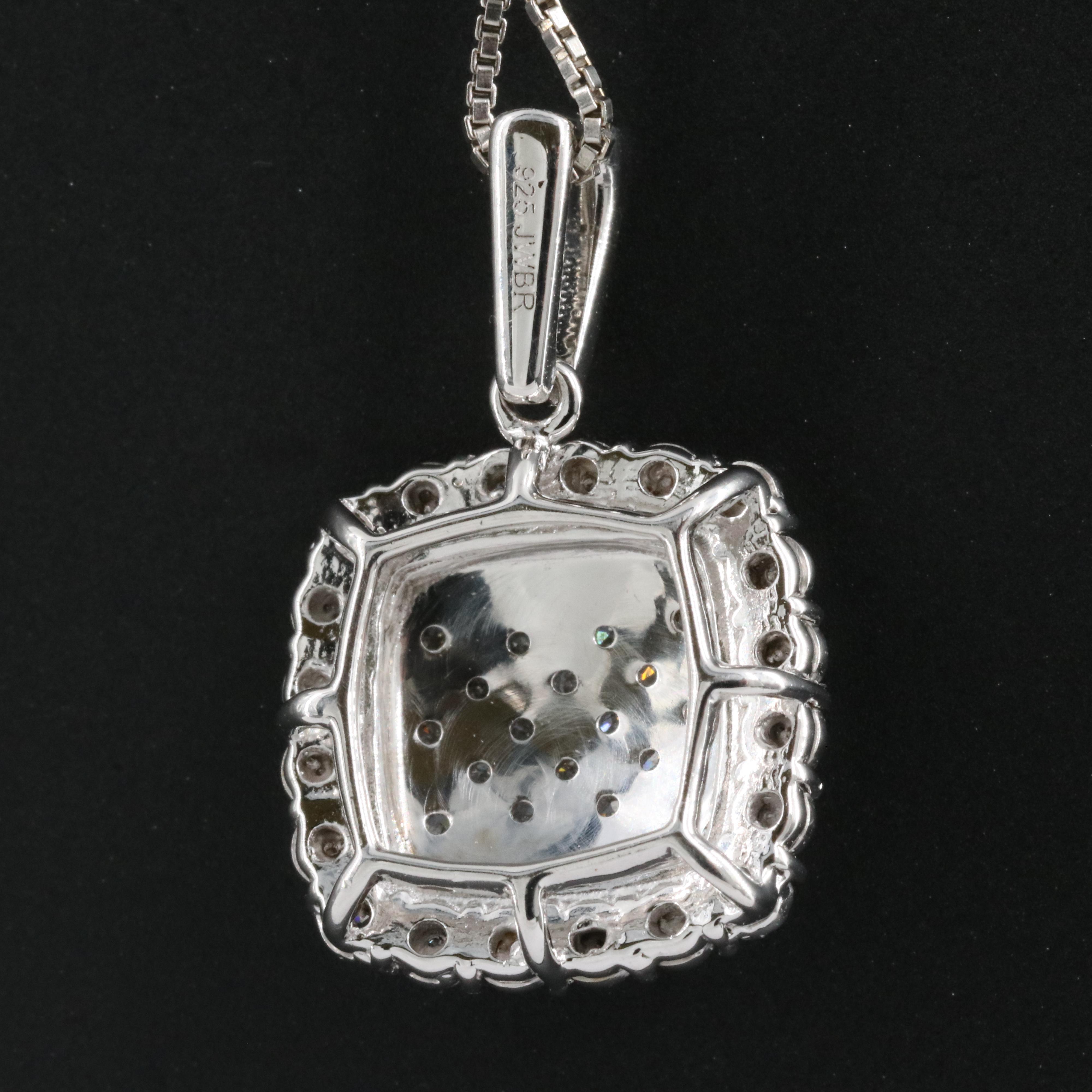 Sterling Diamond Pendant Necklace