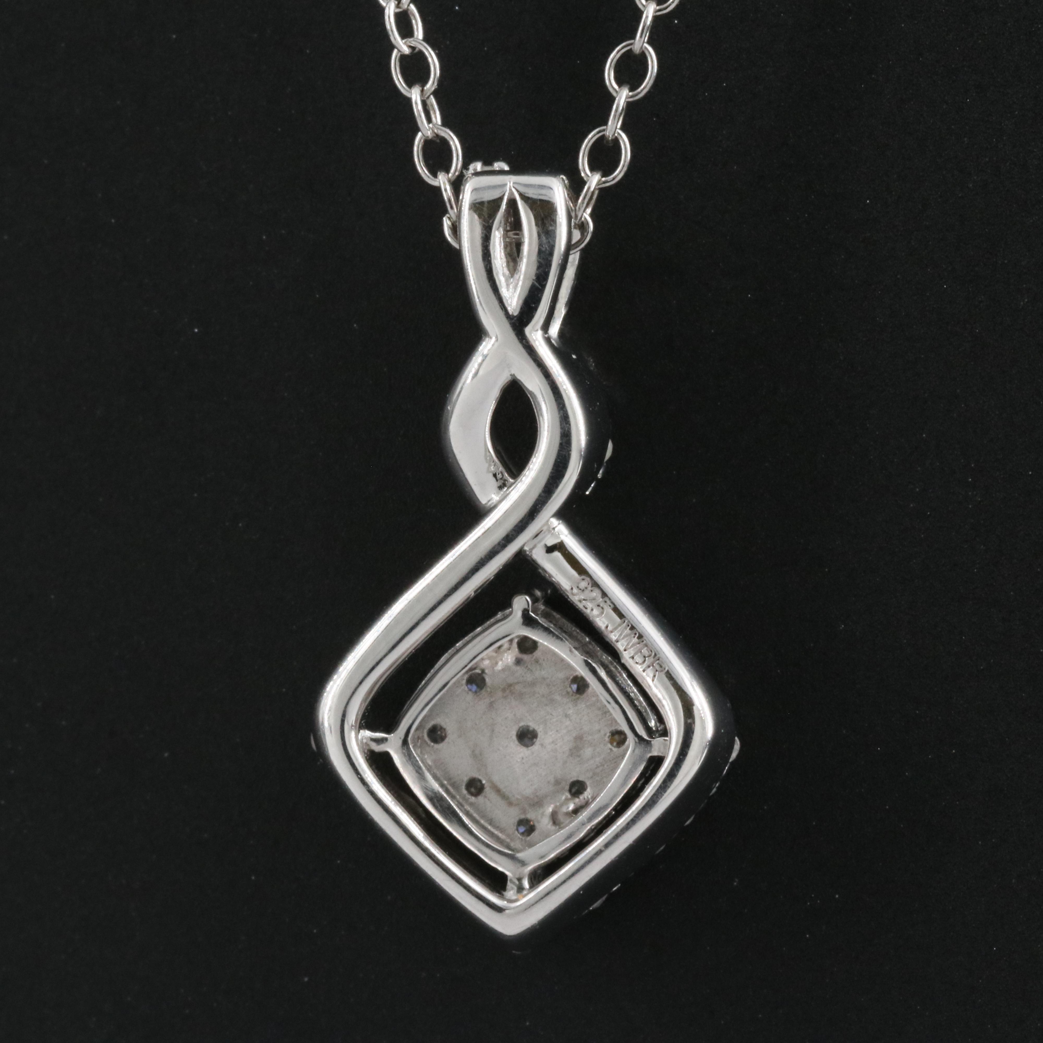 Sterling Diamond Pendant Necklace