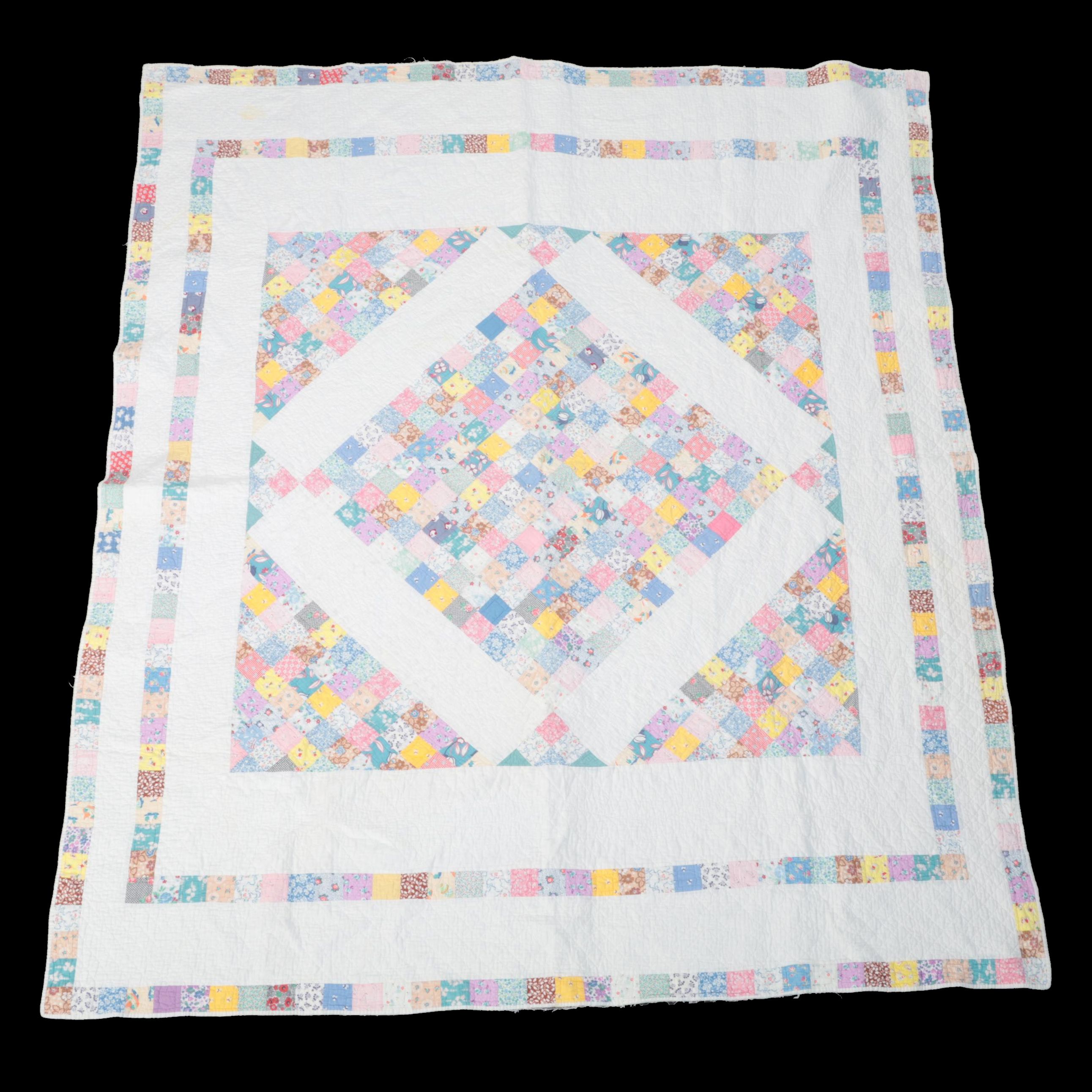 Handmade and Pieced Cotton Quilt