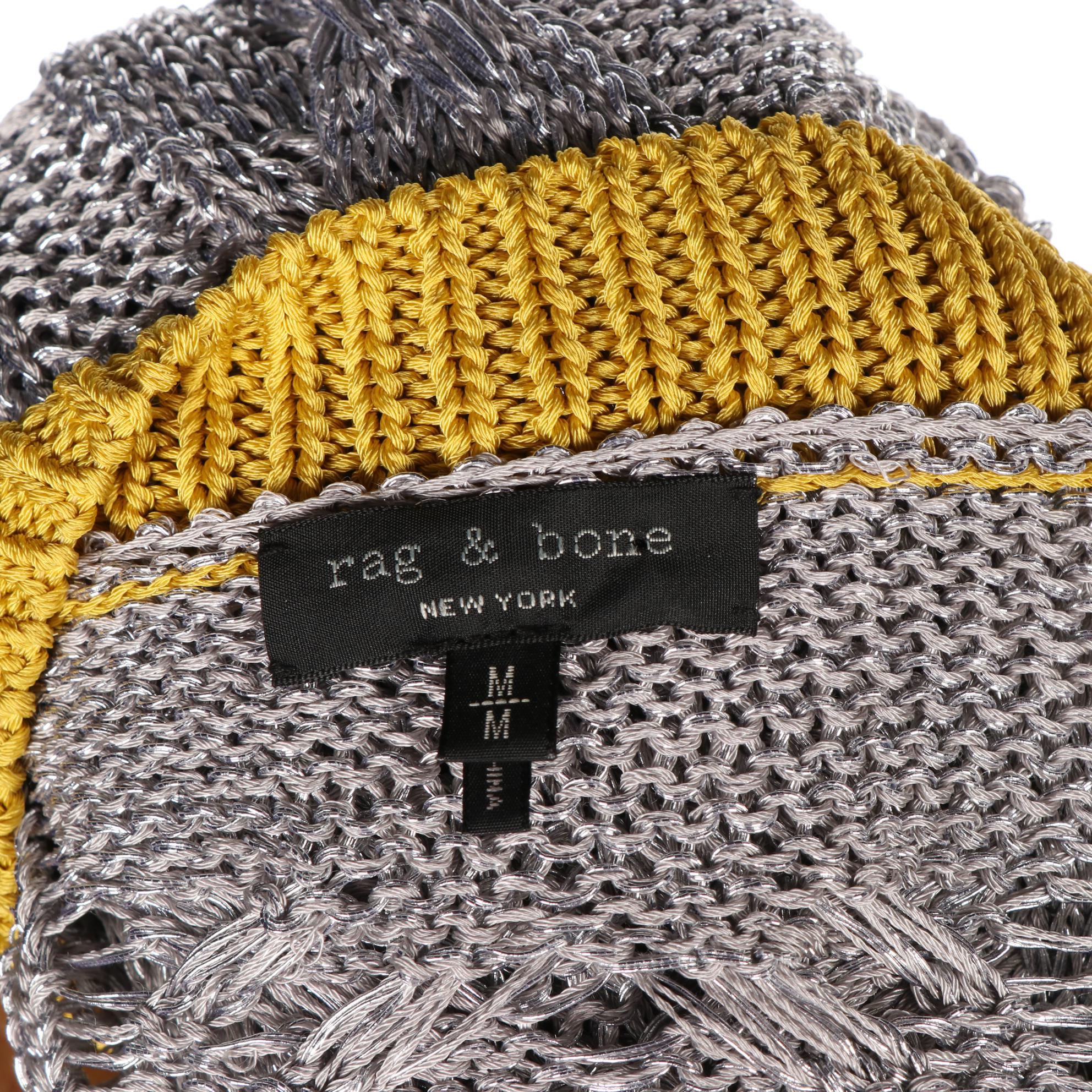 Rag & Bone Metallic Contrast Cable Knit Sweater