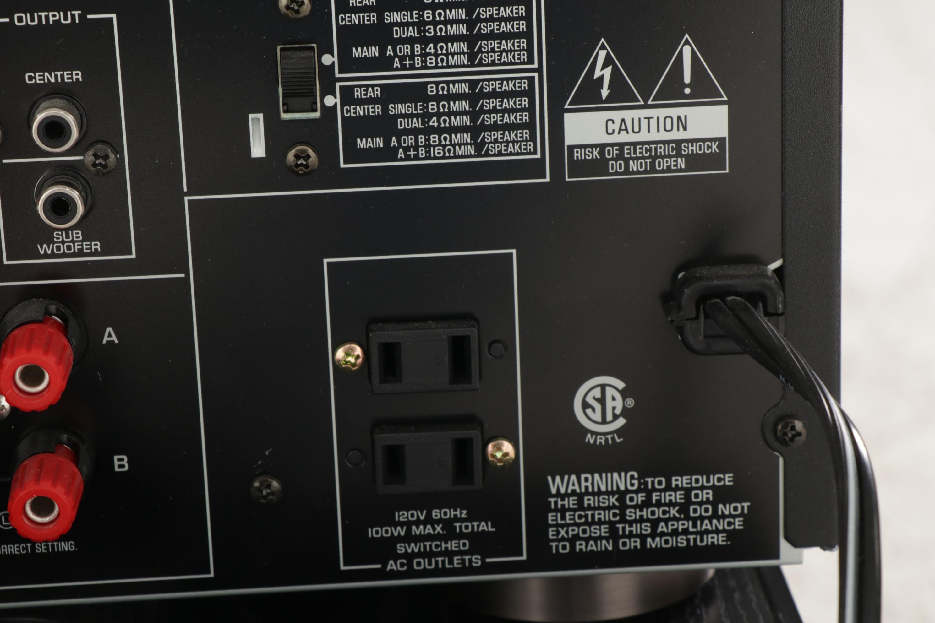 Paradigm PS-1000 Subwoofer Amp, Yamaha Stereo Receiver and Sony DVD Player