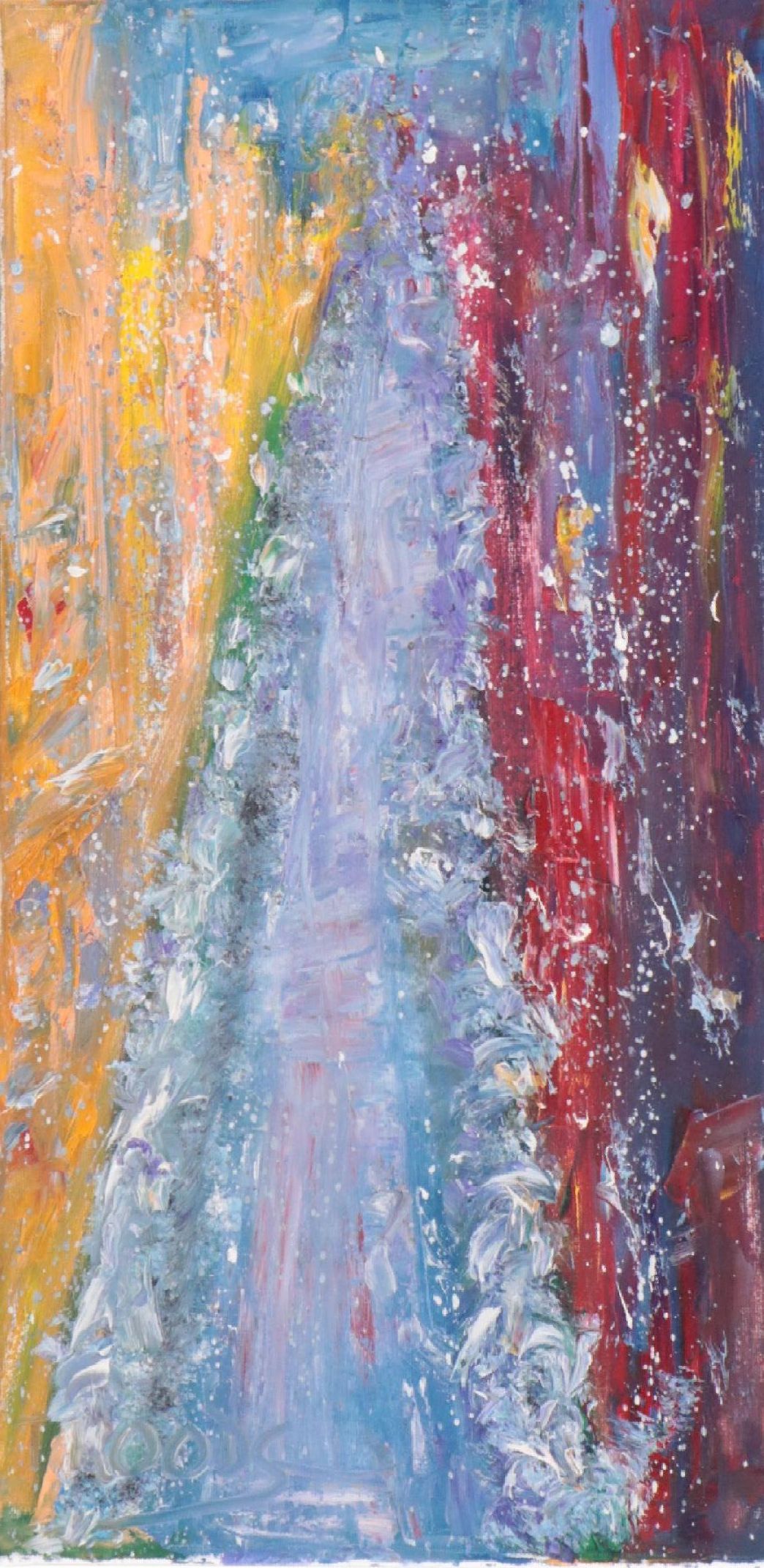 Patricia Nolan-Brown Oil Painting "Snowy Downtown," 2022