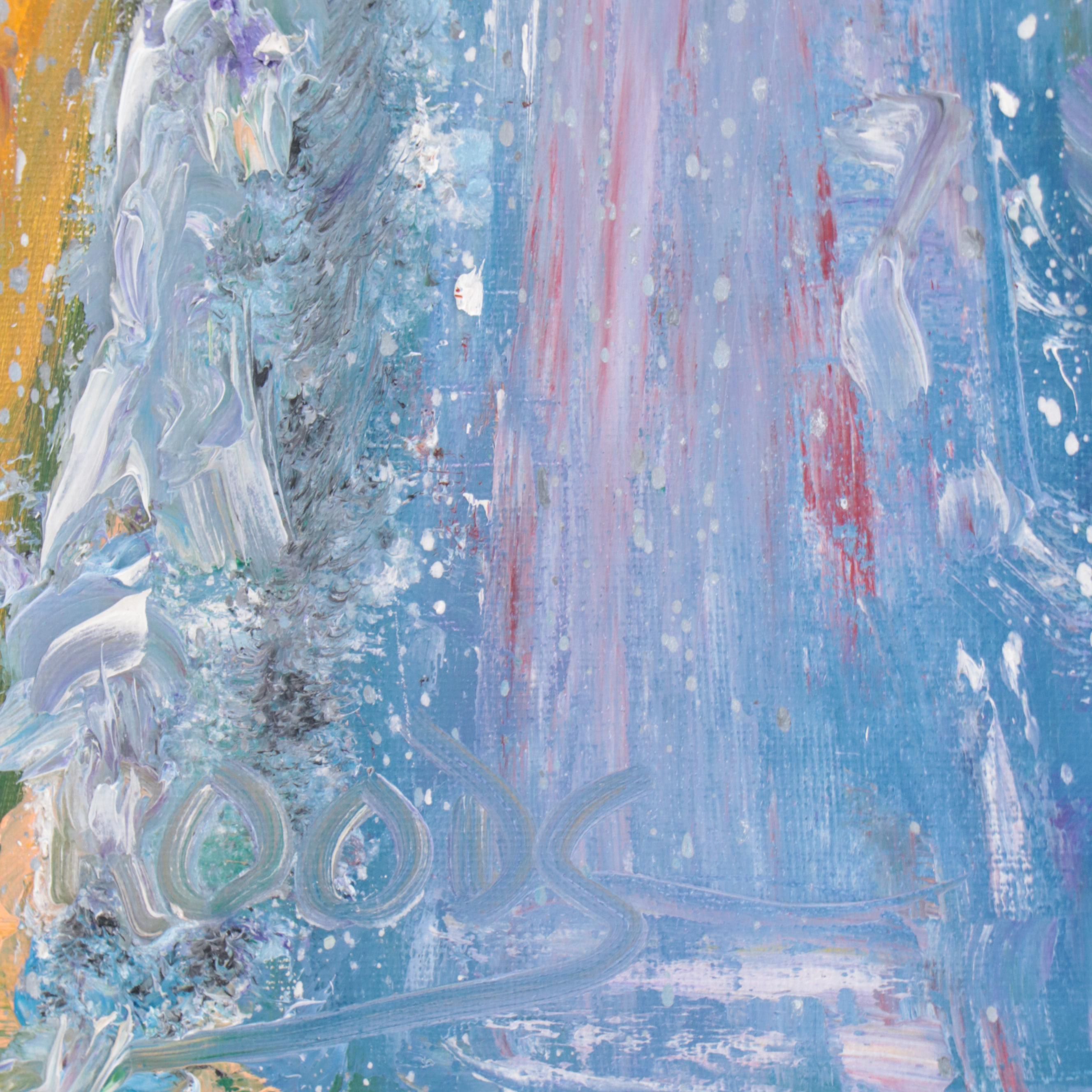 Patricia Nolan-Brown Oil Painting "Snowy Downtown," 2022