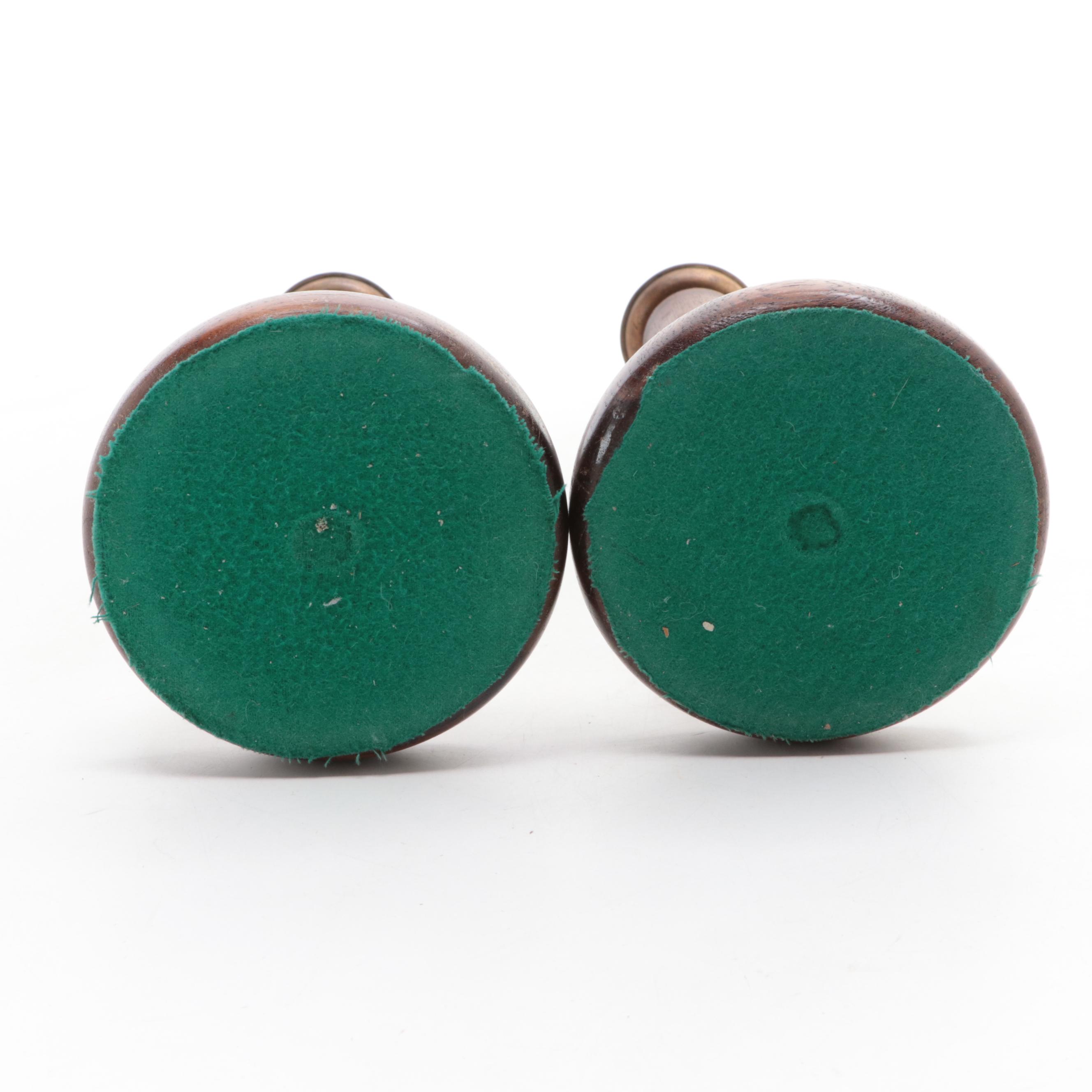 Pair of Barley-Twist Turned Candlesticks, Early to Mid-20th Century