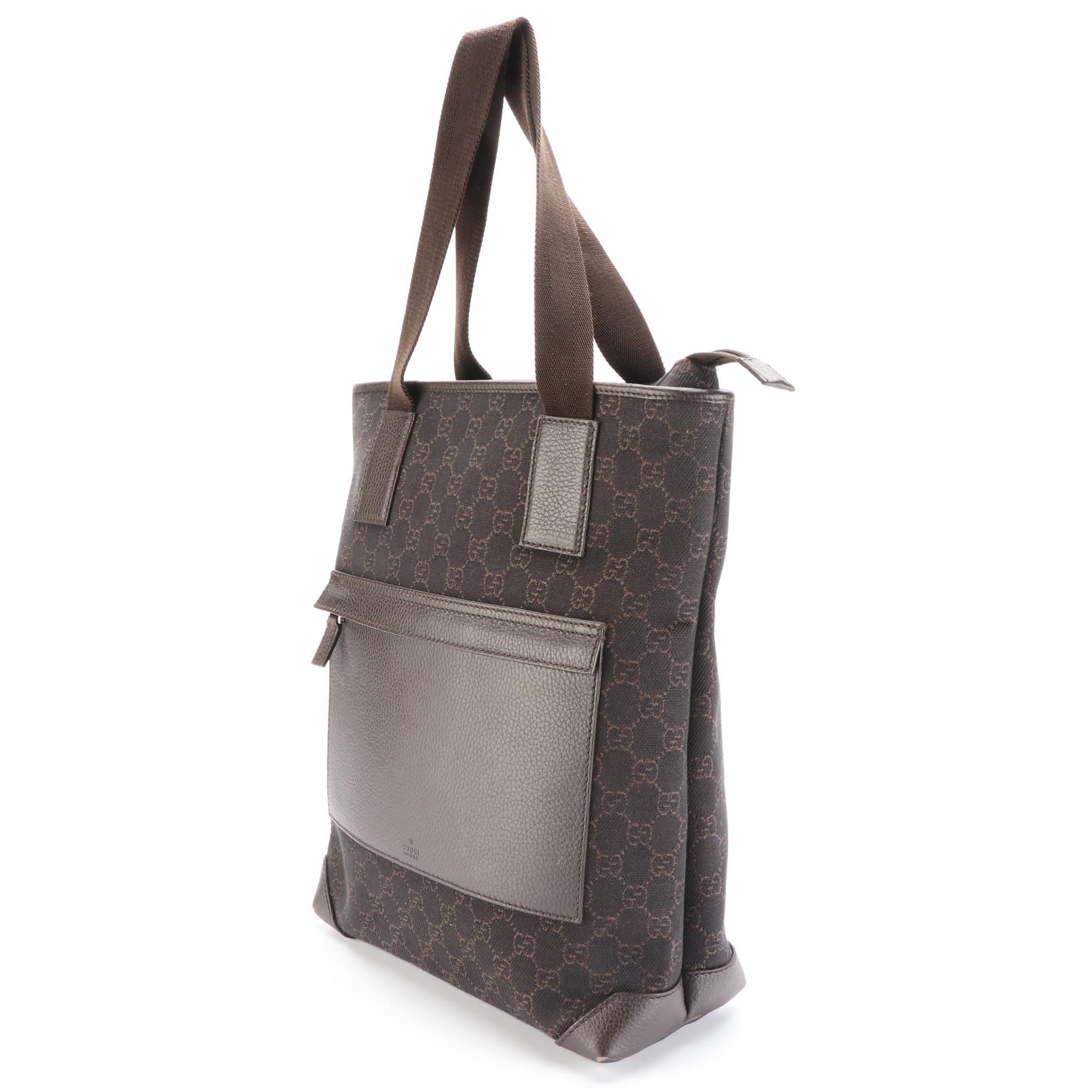 Gucci Tote Bag in GG Denim and Leather Trim