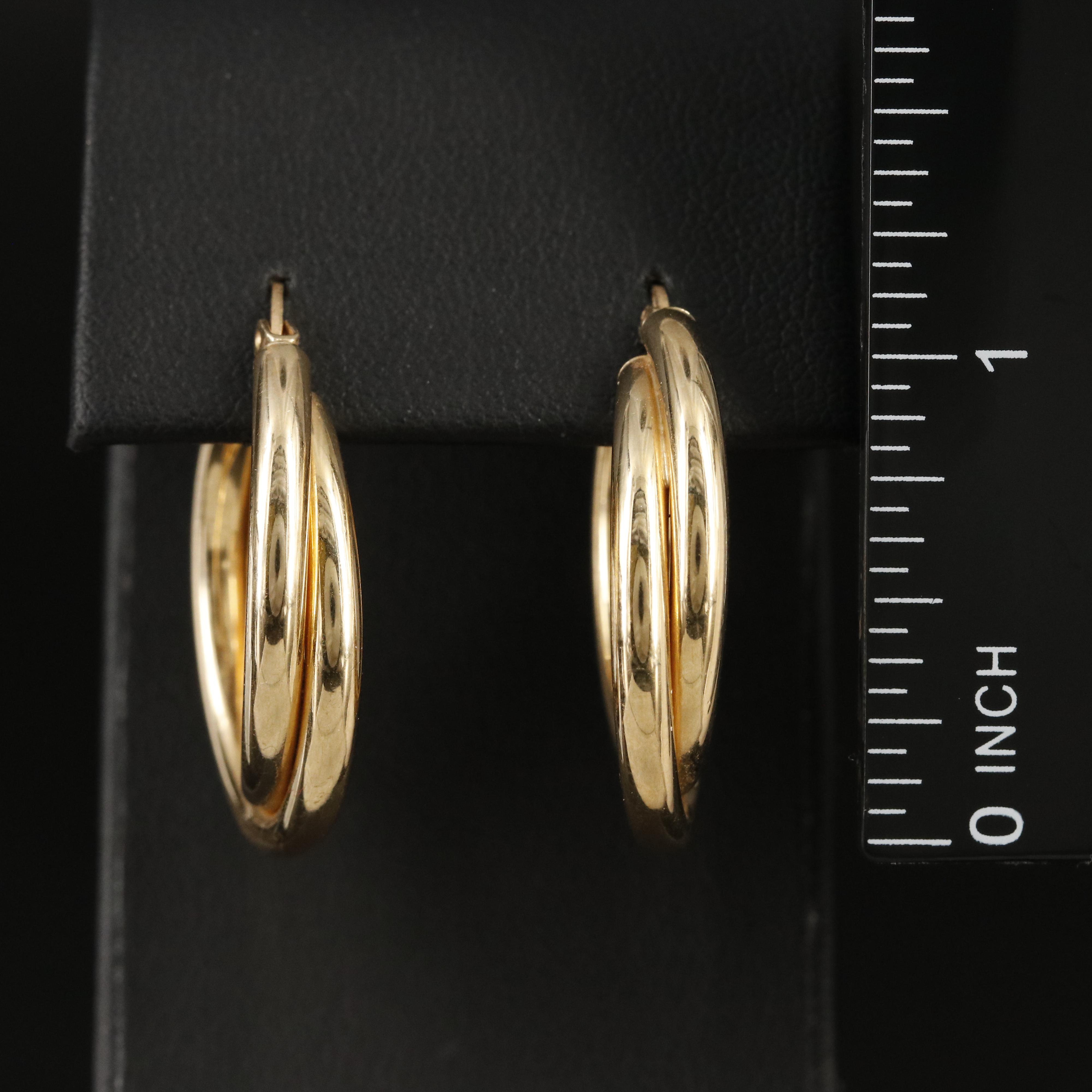 14K Double Hoop Earrings