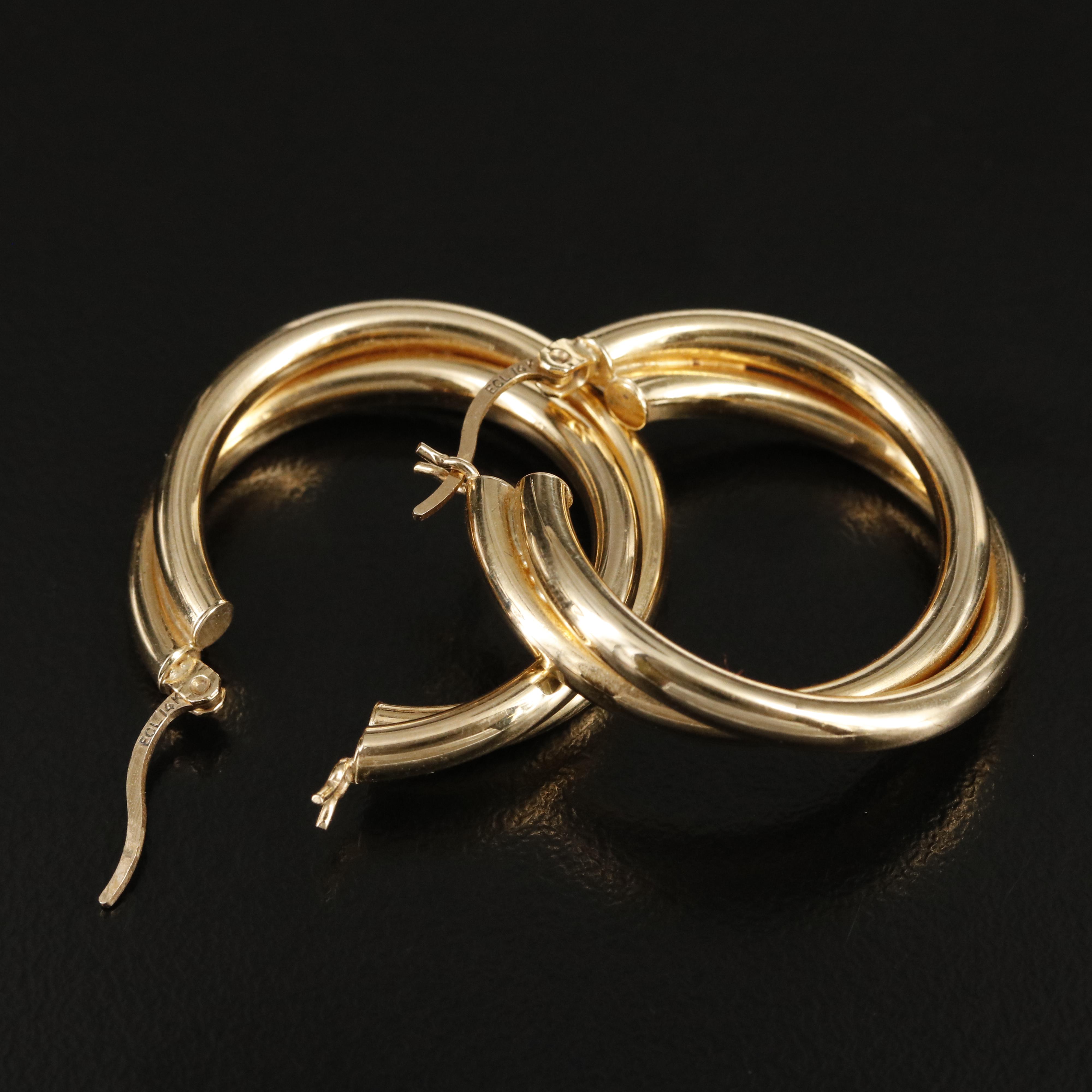 14K Double Hoop Earrings