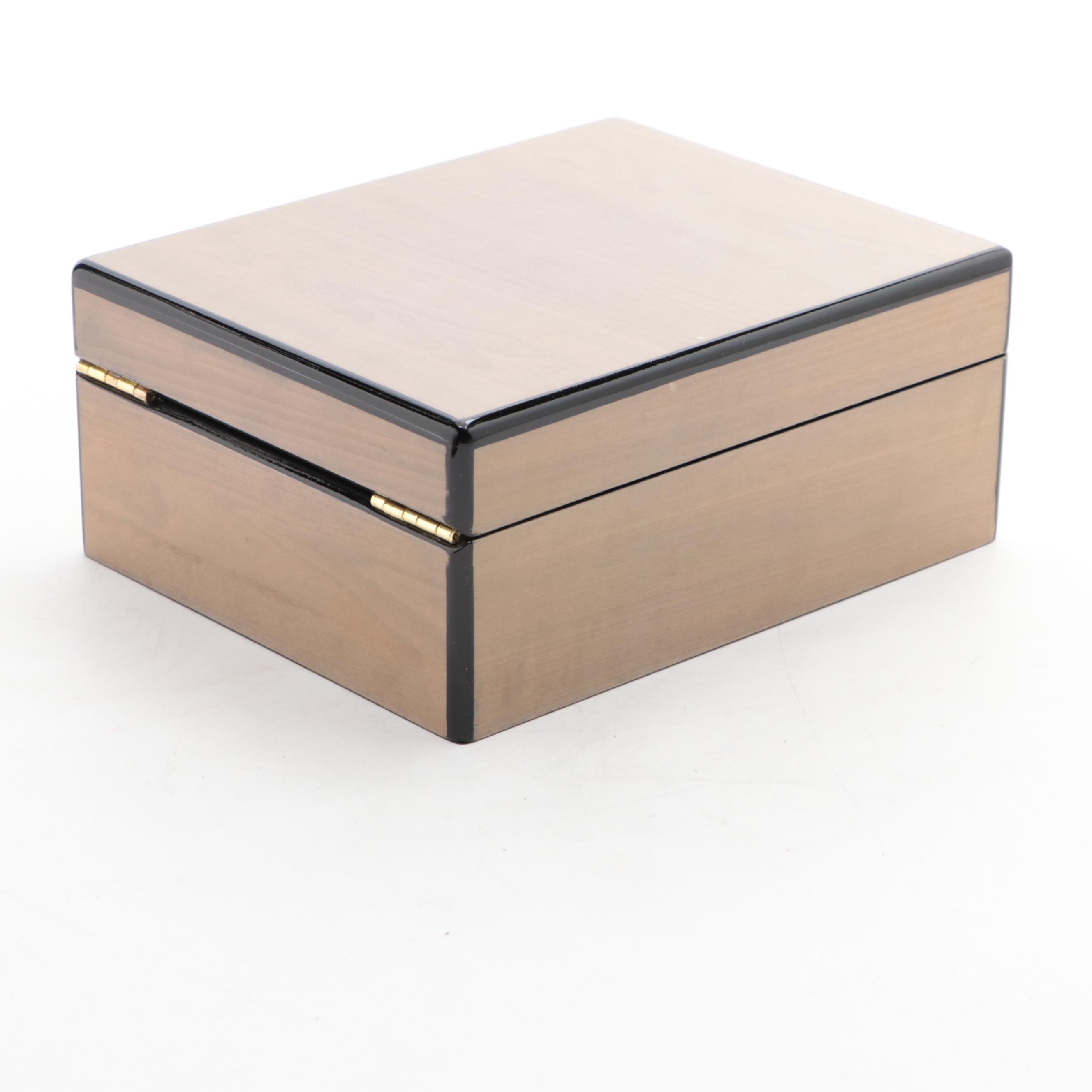 High Gloss Burl and Oak Finish Watch Cases