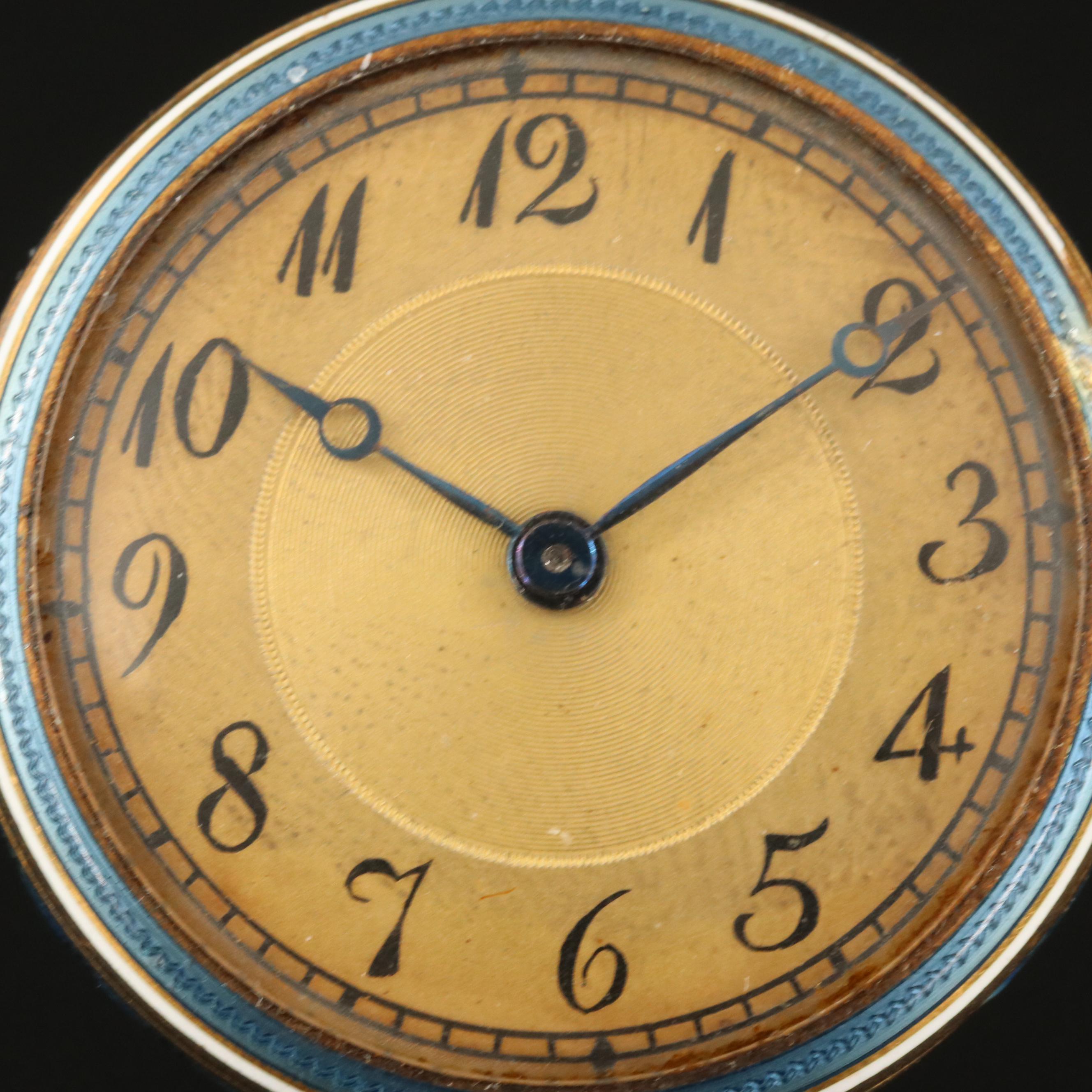 Verger 18K and Enamel Vintage Pendant Watch