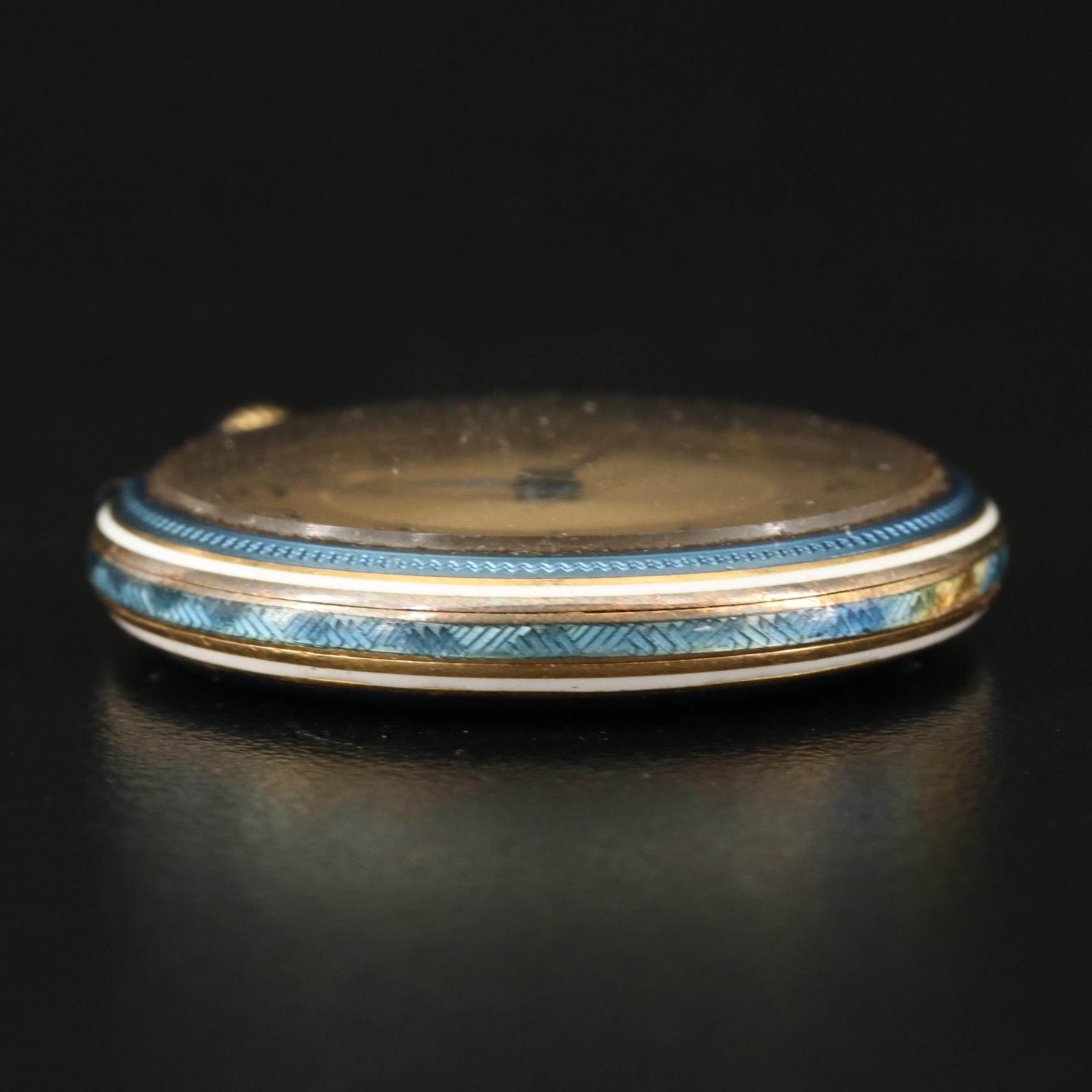 Verger 18K and Enamel Vintage Pendant Watch