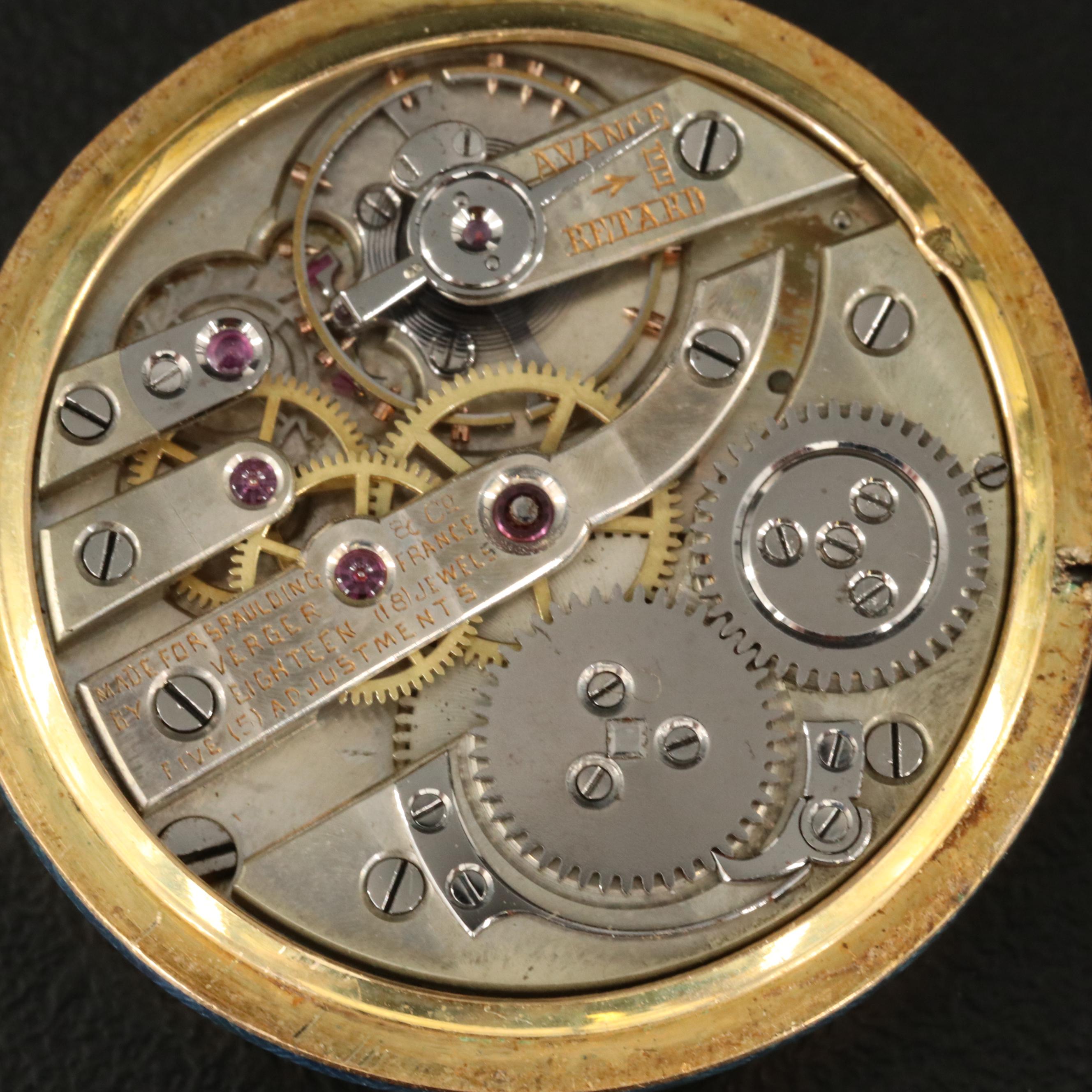 Verger 18K and Enamel Vintage Pendant Watch