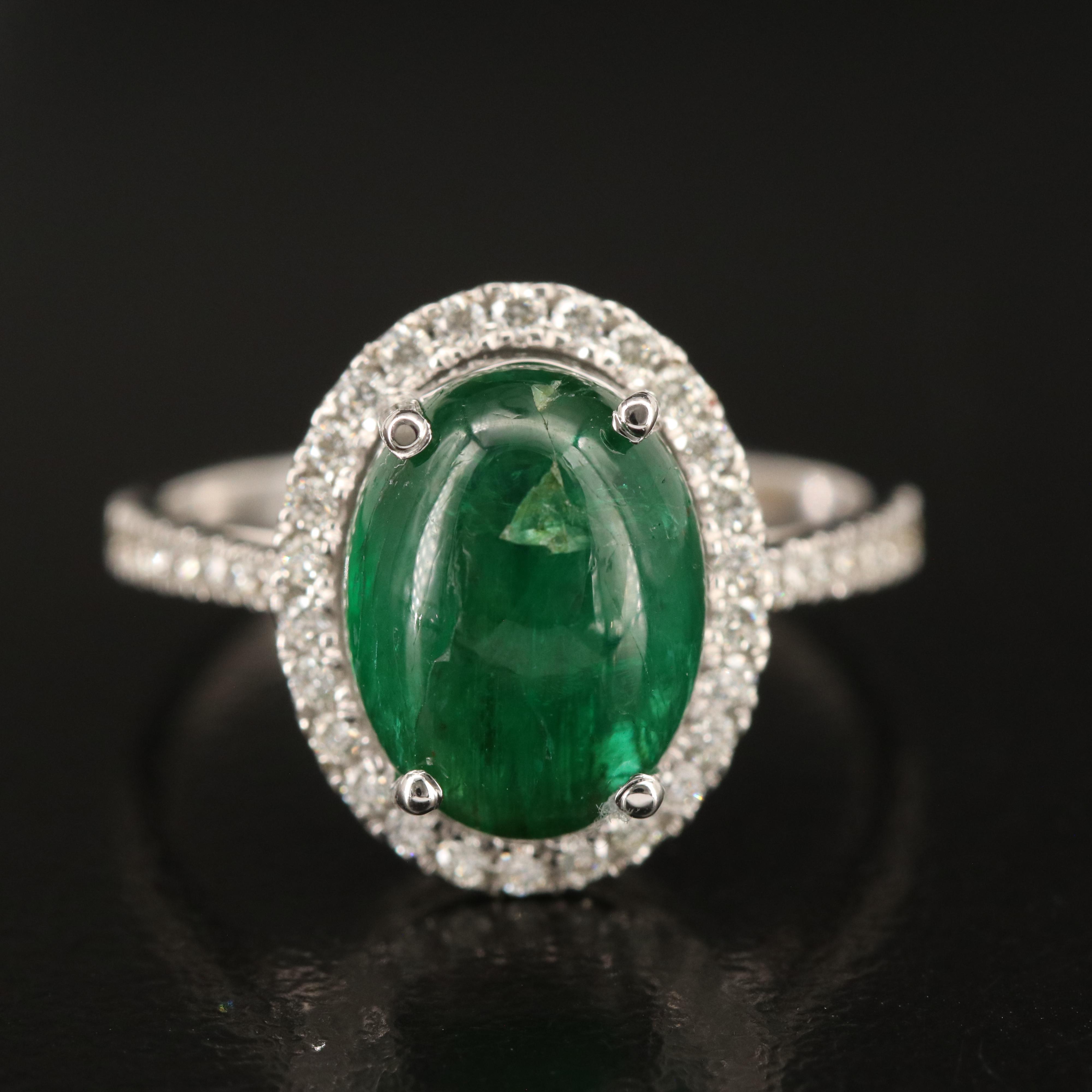 18K 3.61 CT Emerald and Diamond Ring
