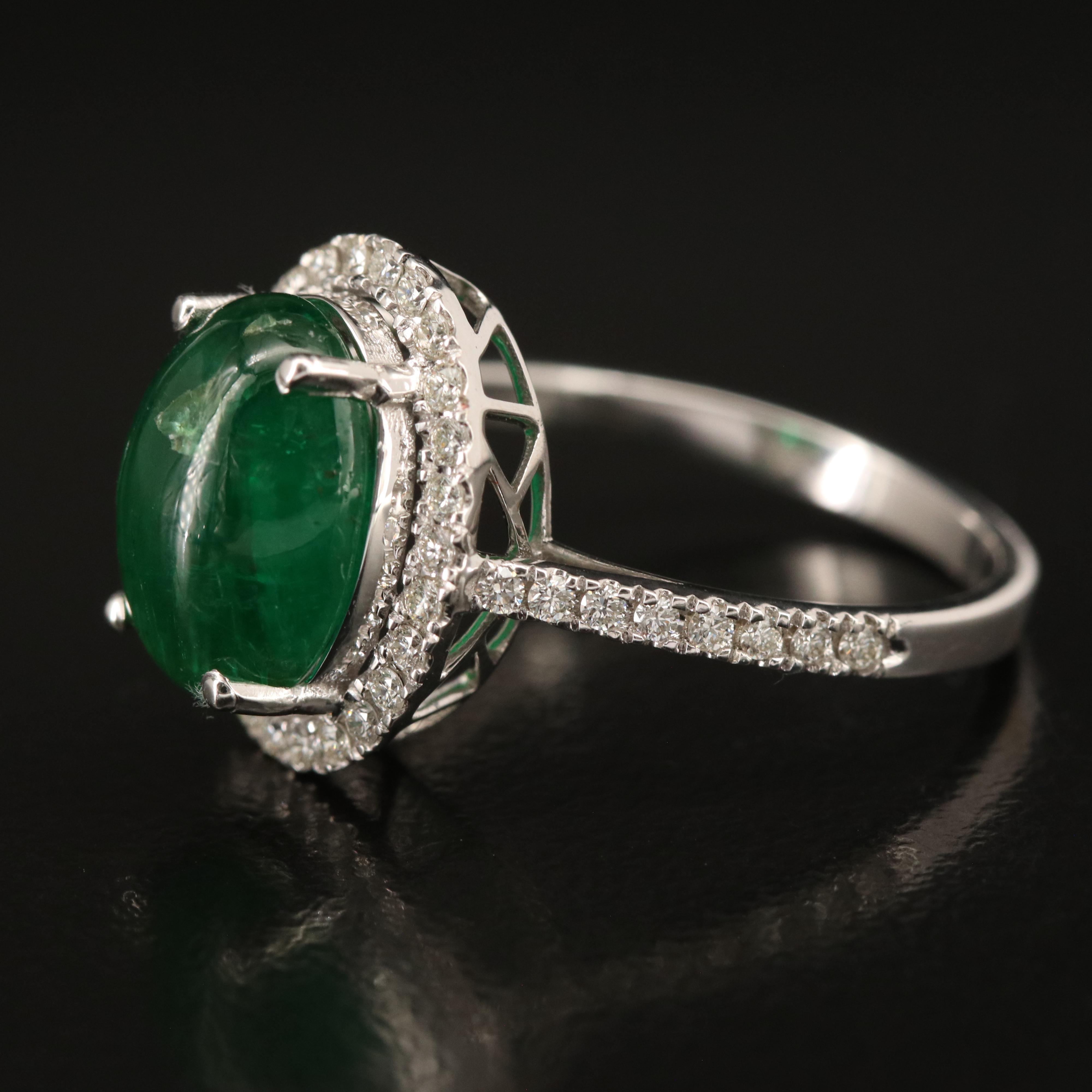 18K 3.61 CT Emerald and Diamond Ring