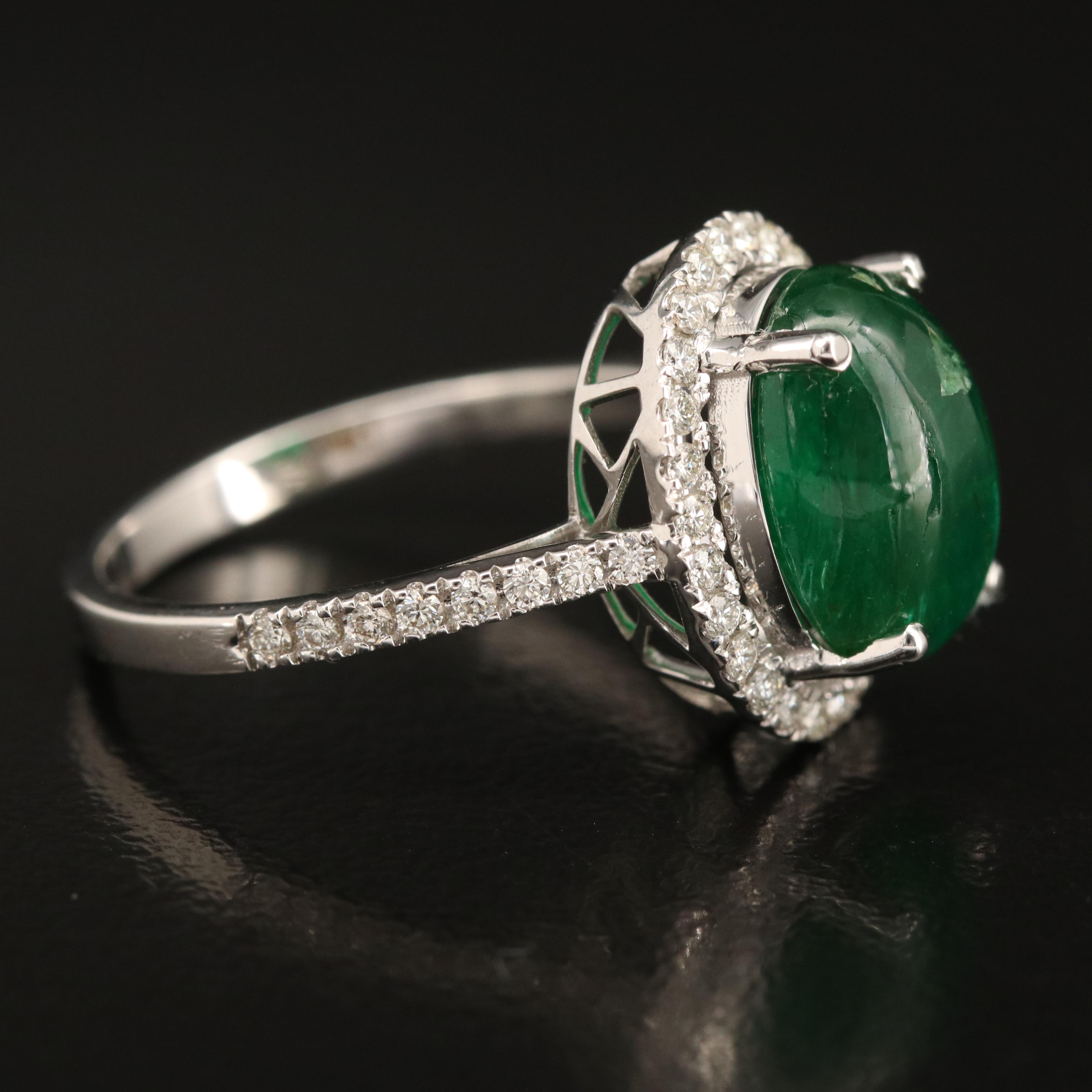 18K 3.61 CT Emerald and Diamond Ring