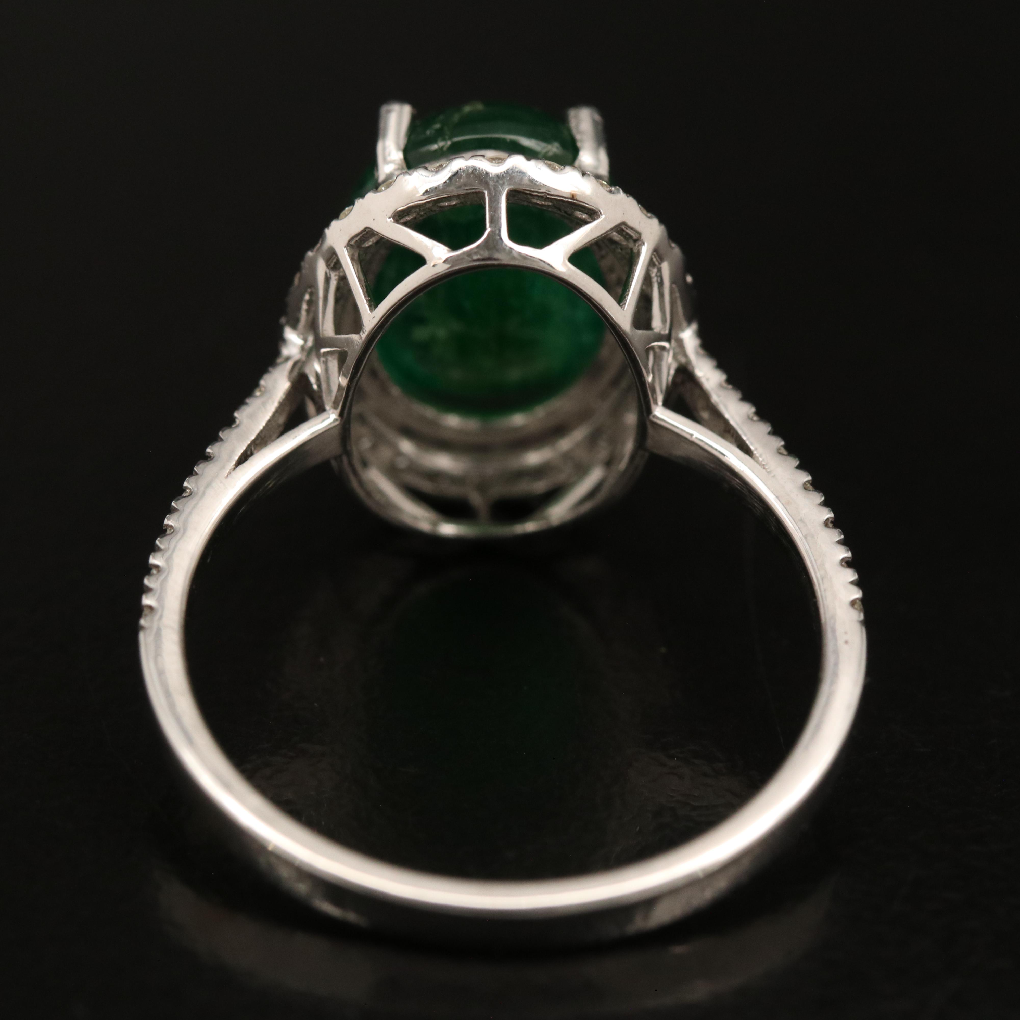 18K 3.61 CT Emerald and Diamond Ring