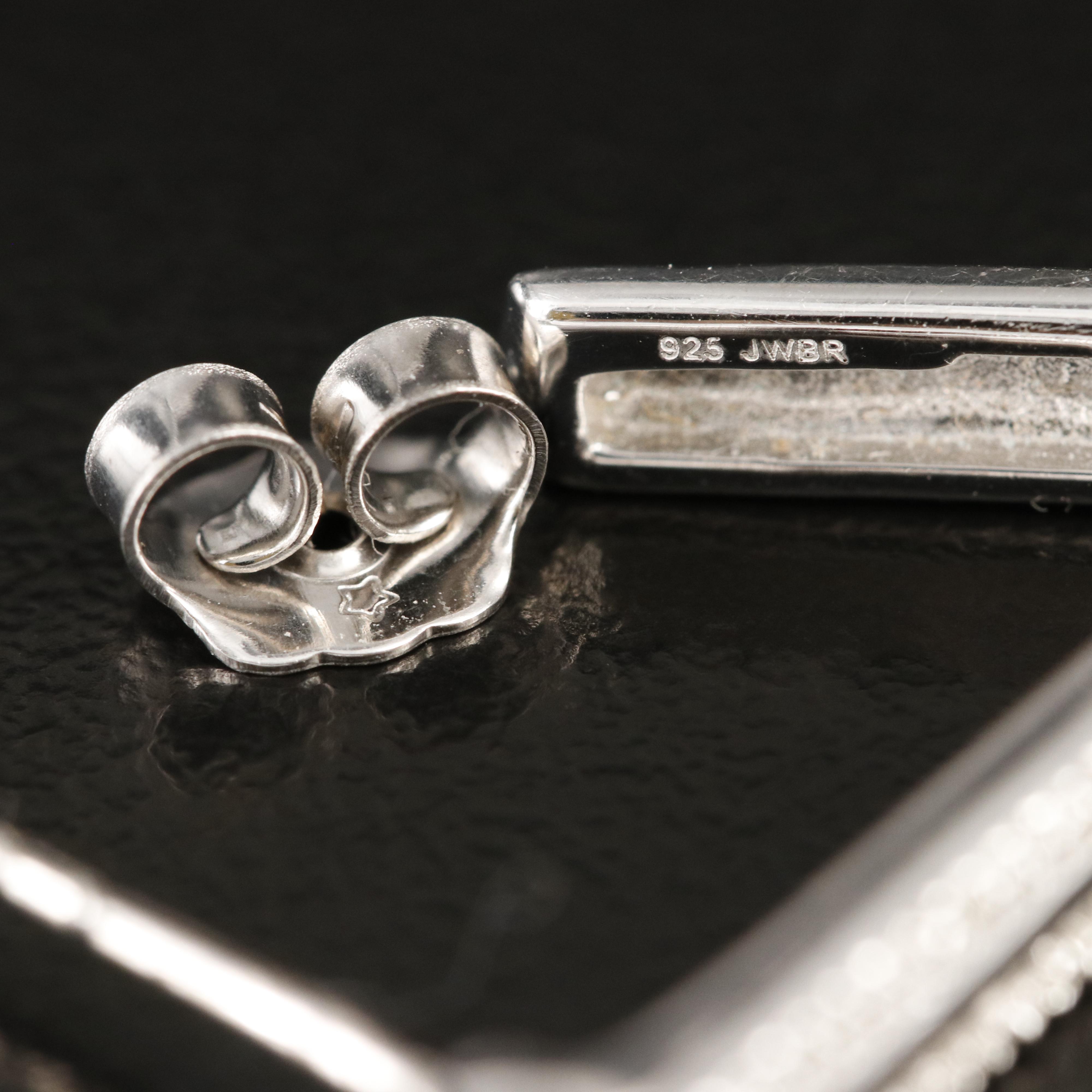 Sterling Diamond JHoop Earrings