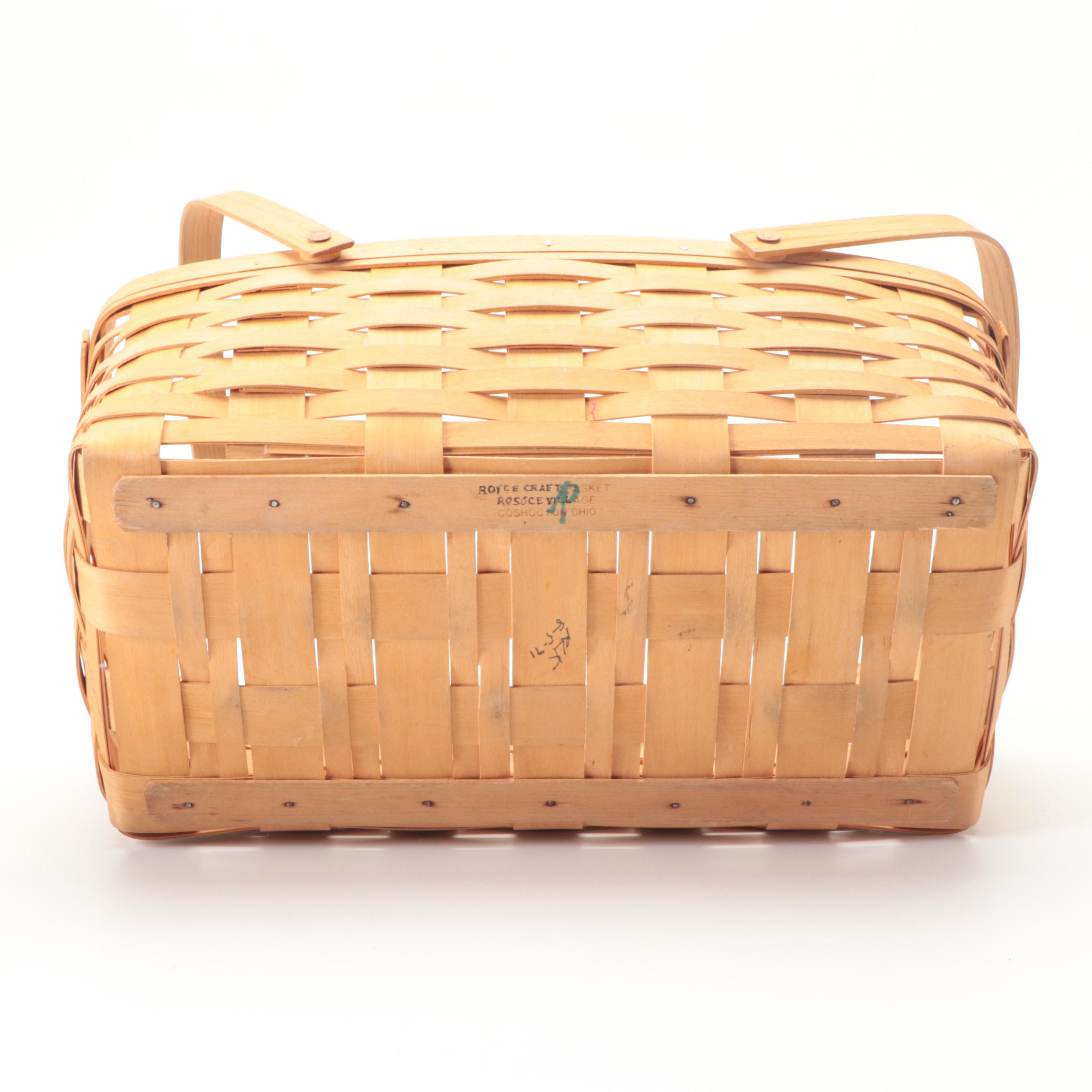Royce Craft, Longaberger, and American Traditions Handwoven Plaited Baskets