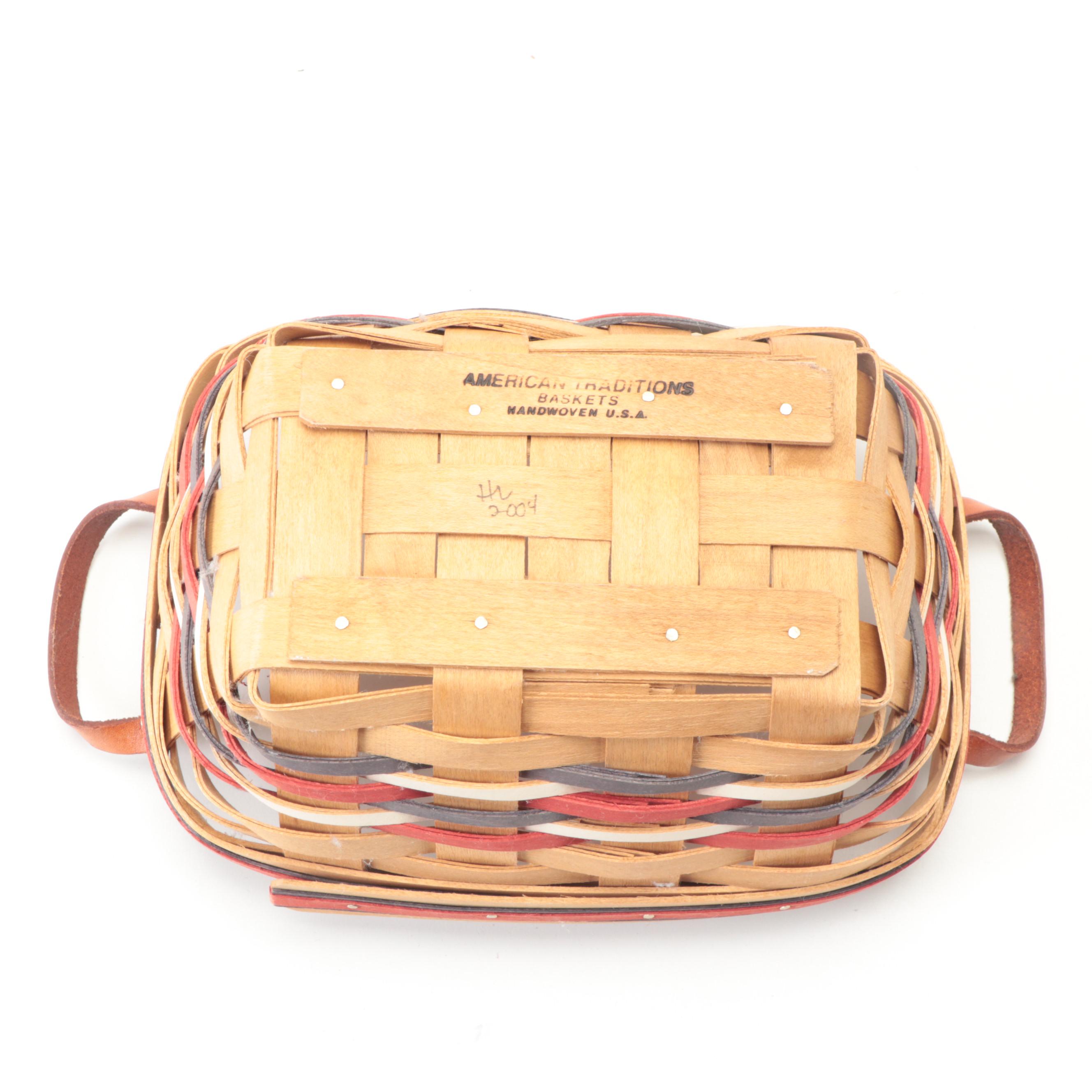 Royce Craft, Longaberger, and American Traditions Handwoven Plaited Baskets